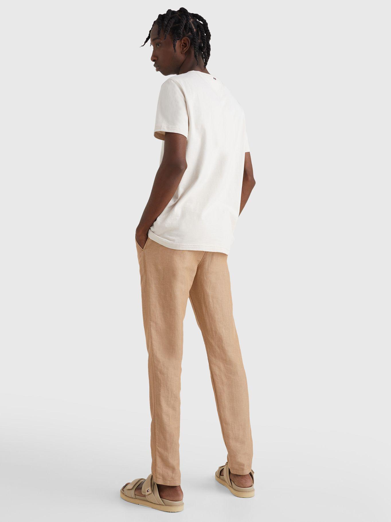 Polera Logo Cotton Linen Blanco Tommy Hilfiger JN2-1