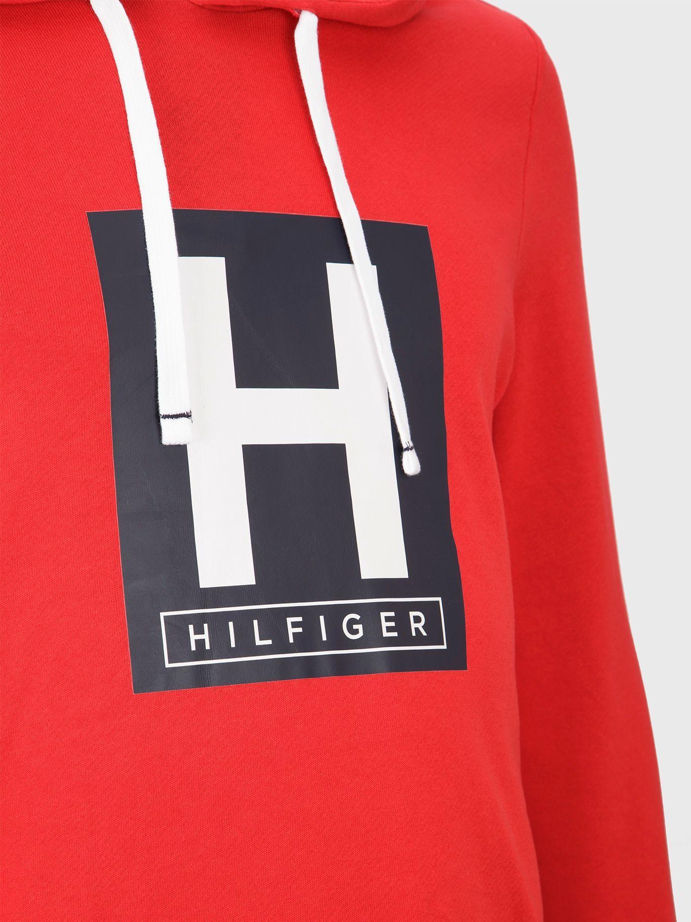 Top Hoodie Pijama Logo Rojo Tommy Hilfiger M2-5