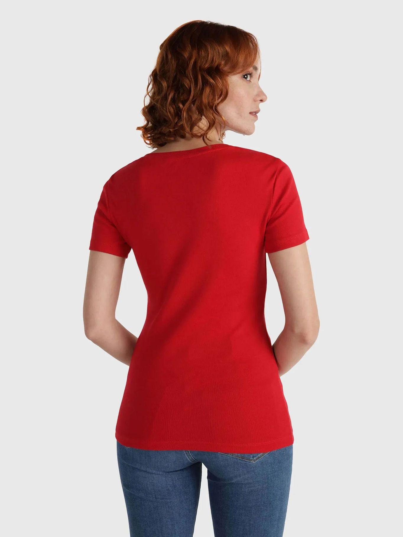 Polera Essential V-Neck Rojo Tommy Hilfiger-2