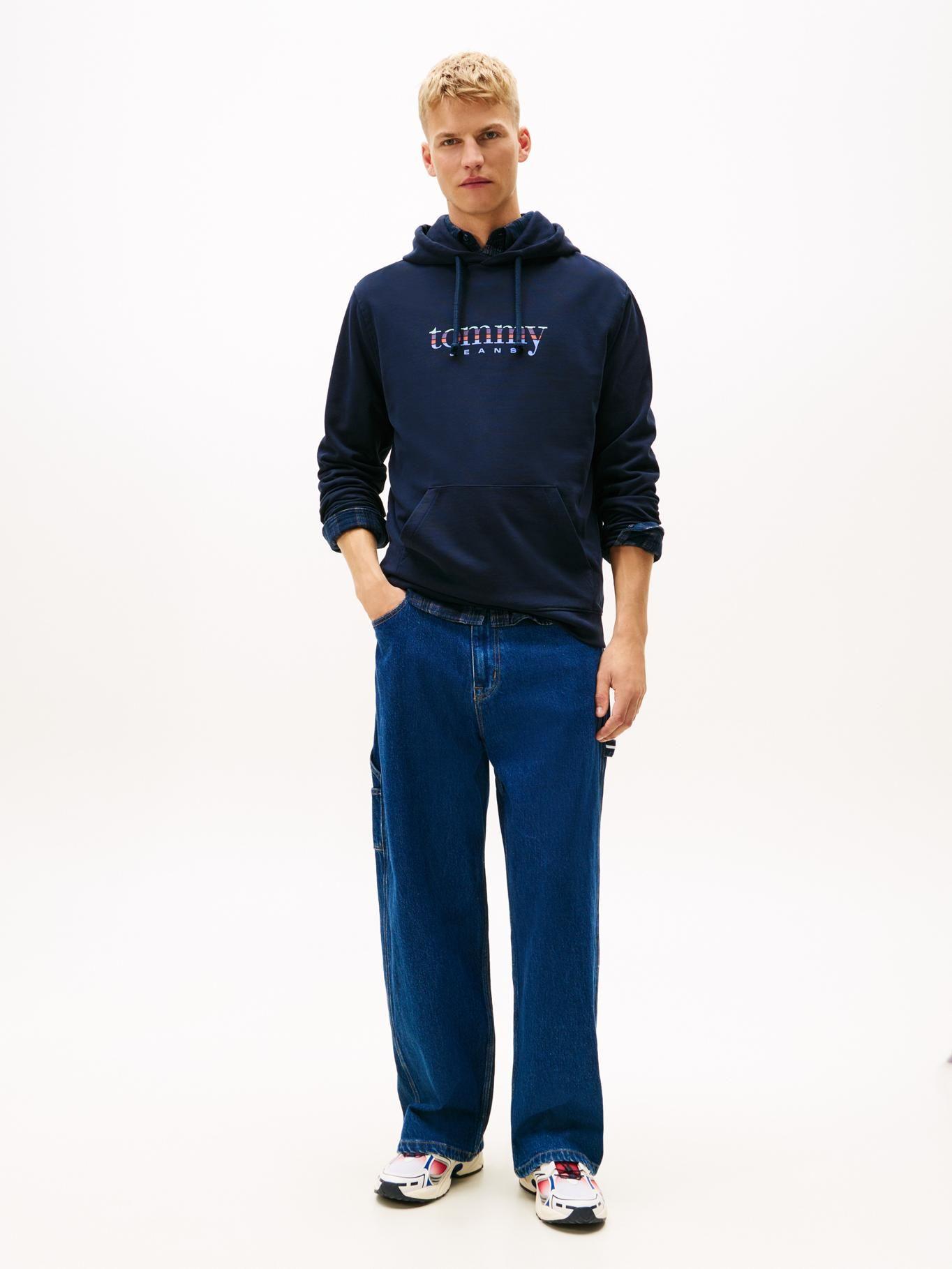 Polerón Hoodie Con Logo Tommy Jeans Azul-1