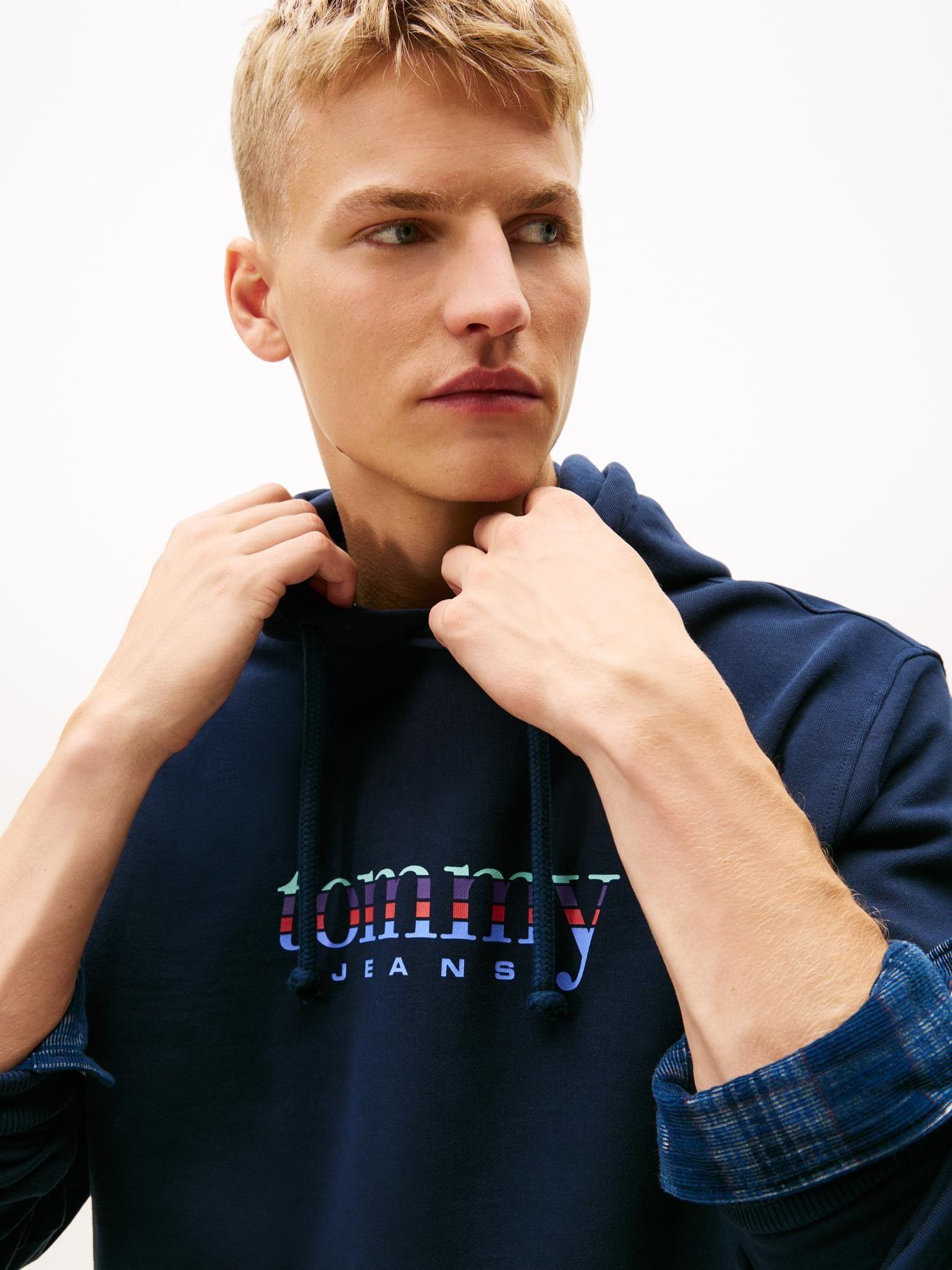 Polerón Hoodie Con Logo Tommy Jeans Azul-3