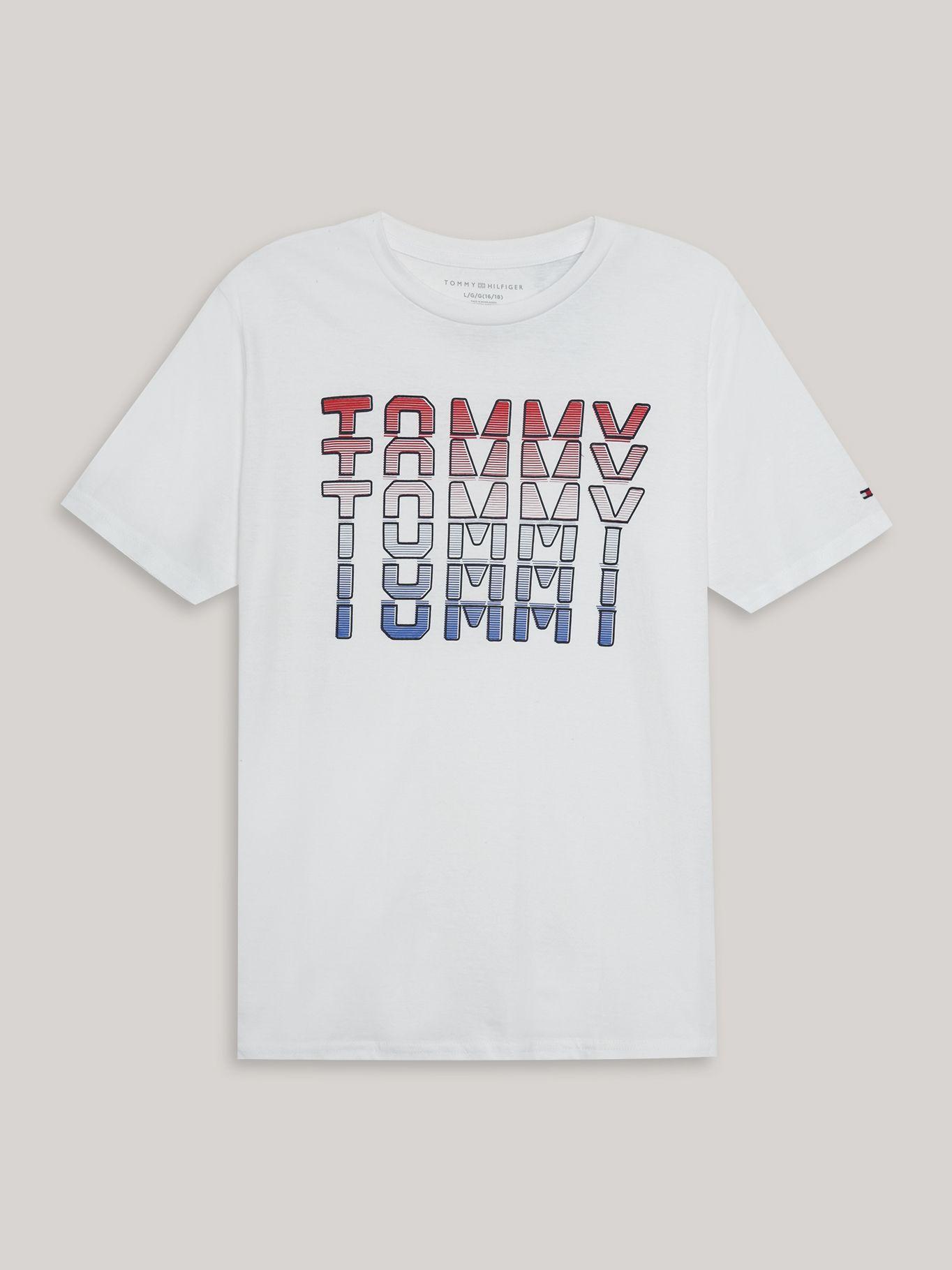 Polera Niño Flutter Graphic Logo Blanco Tommy Hilfiger-0