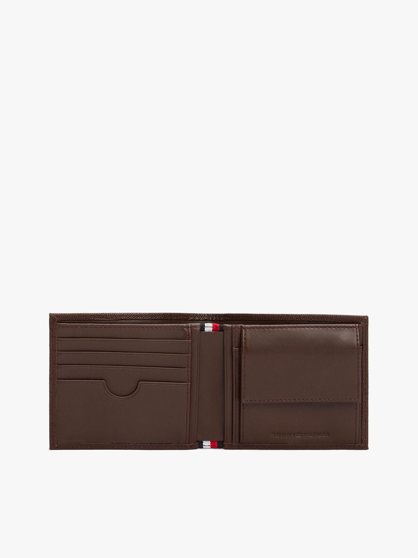 Billetera Flag Plegable De Cuero Café Tommy Hilfiger-3
