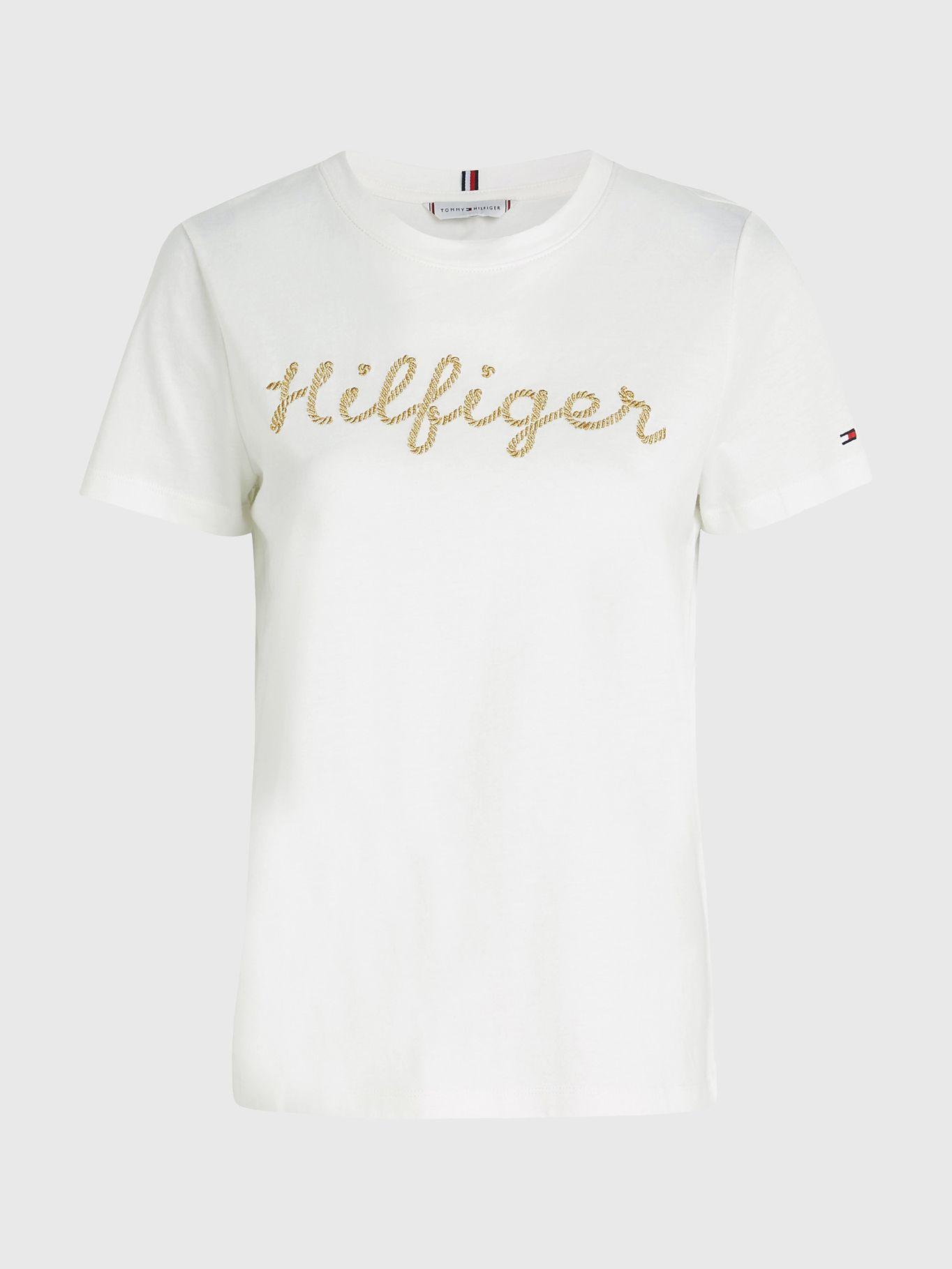 Polera Algodón Con Cuello Redondo Blanco Tommy Hilfiger-4