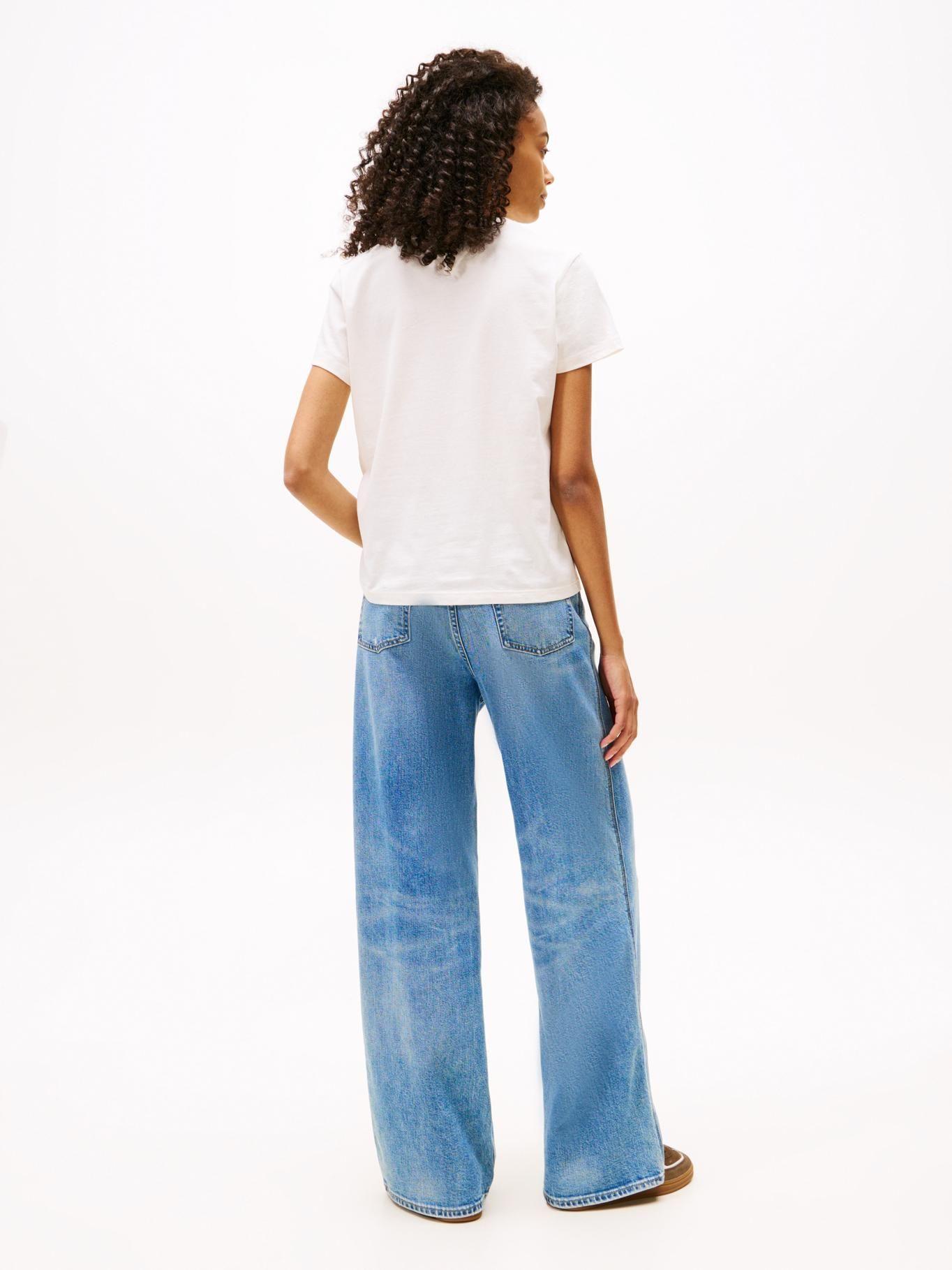 Polera Regular Fit Logo Lineal Blanco Tommy Jeans-2