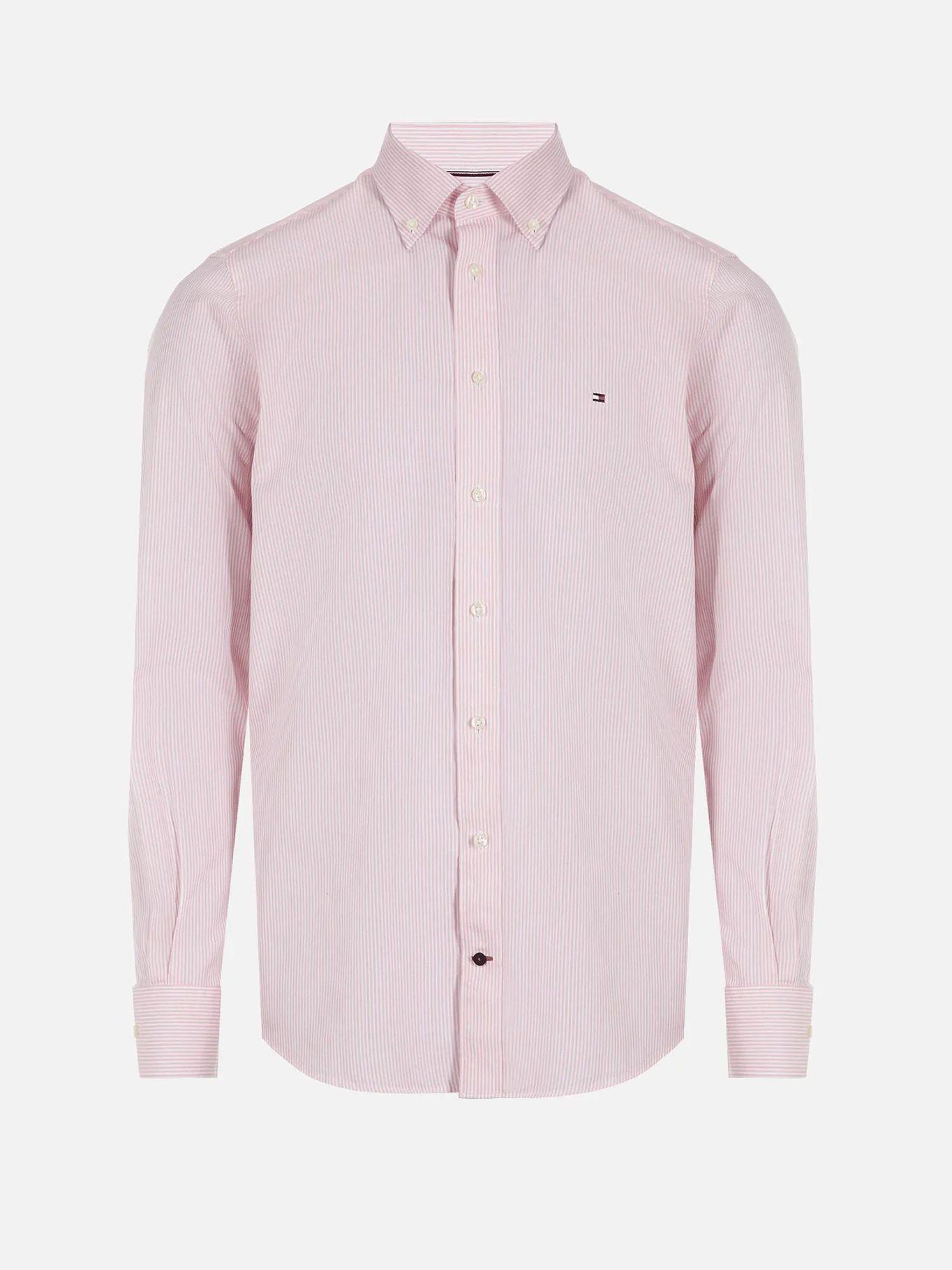 Camisa Oxford Stripe Regular Rosado Tommy Hilfiger-4