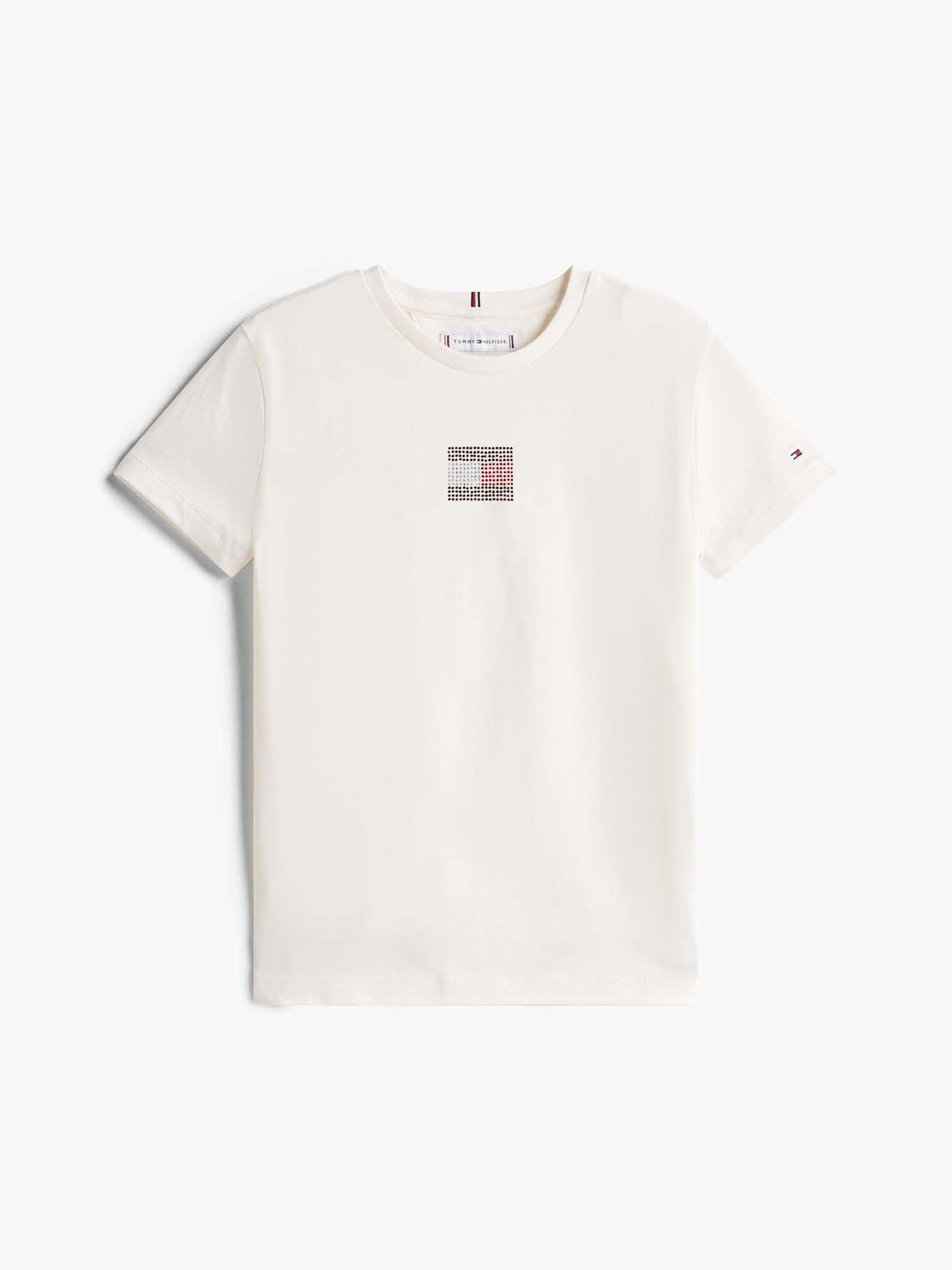 Polera Stone Flag Logo Blanco Tommy Hilfiger-4