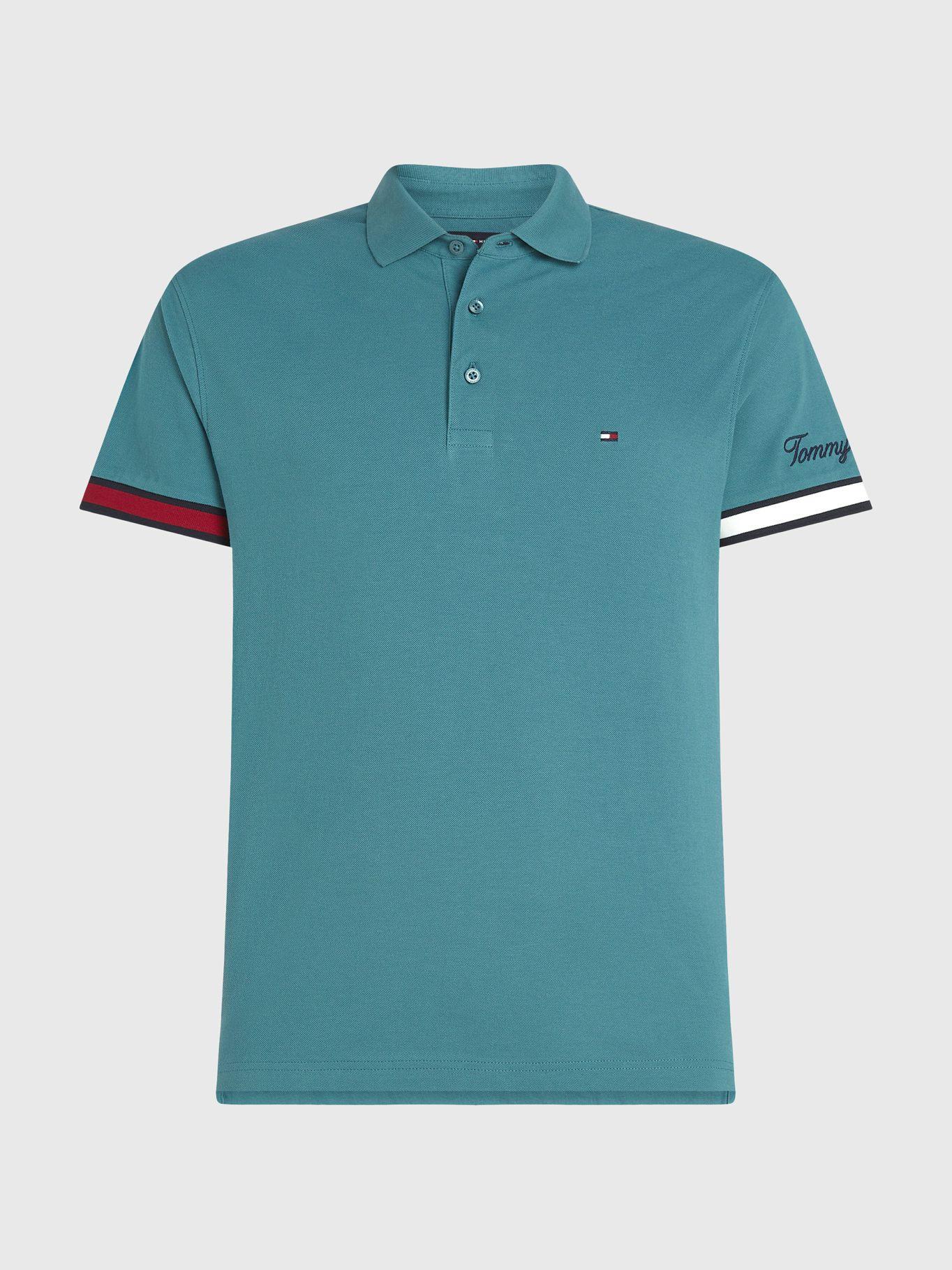 Polo Flag Logo Slim Fit Verde Tommy Hilfiger-4