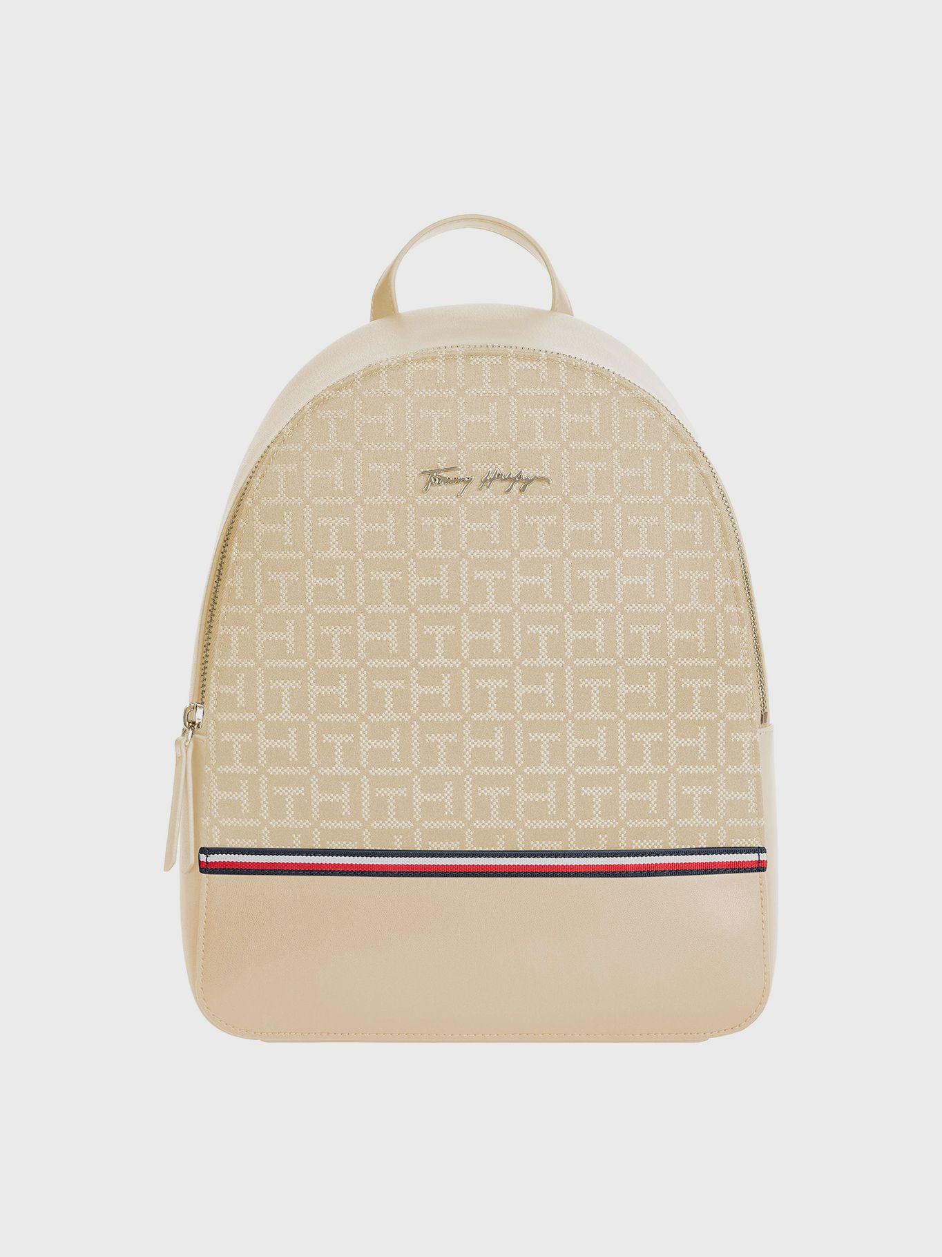 Mochila Jacquard Con Stripe Beige Tommy Hilfiger-0