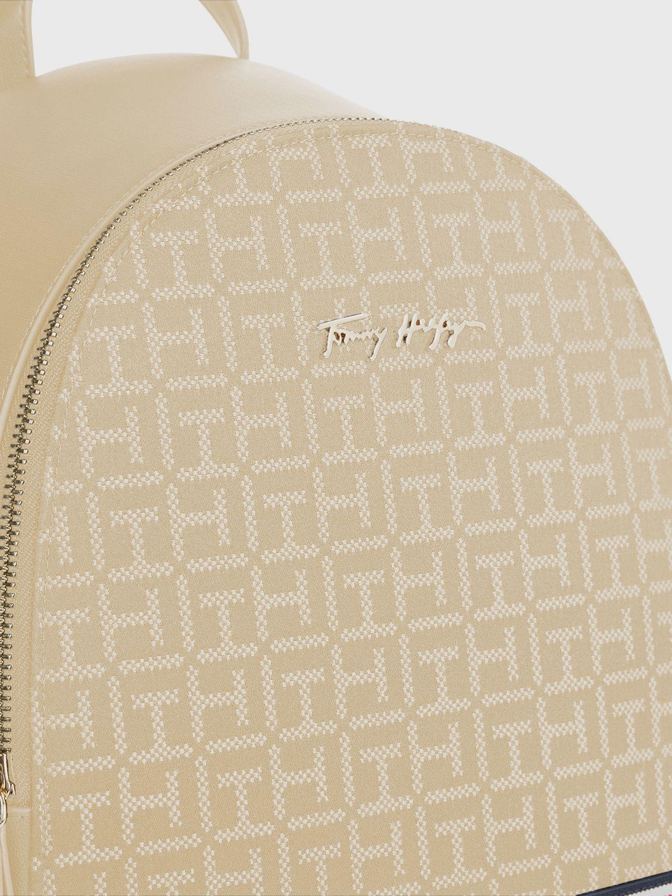 Mochila Jacquard Con Stripe Beige Tommy Hilfiger-3