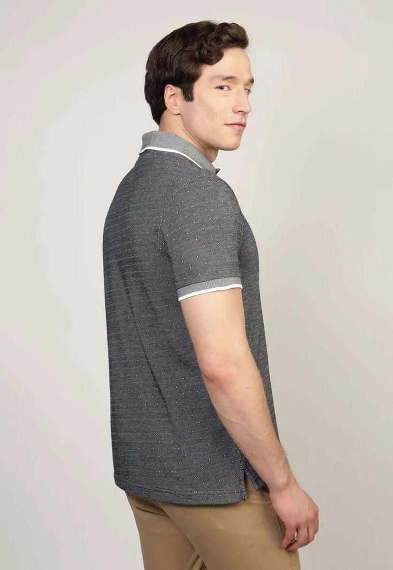 Polo Inter Micropatern Regular Fit Gris Tommy Hilfiger-2