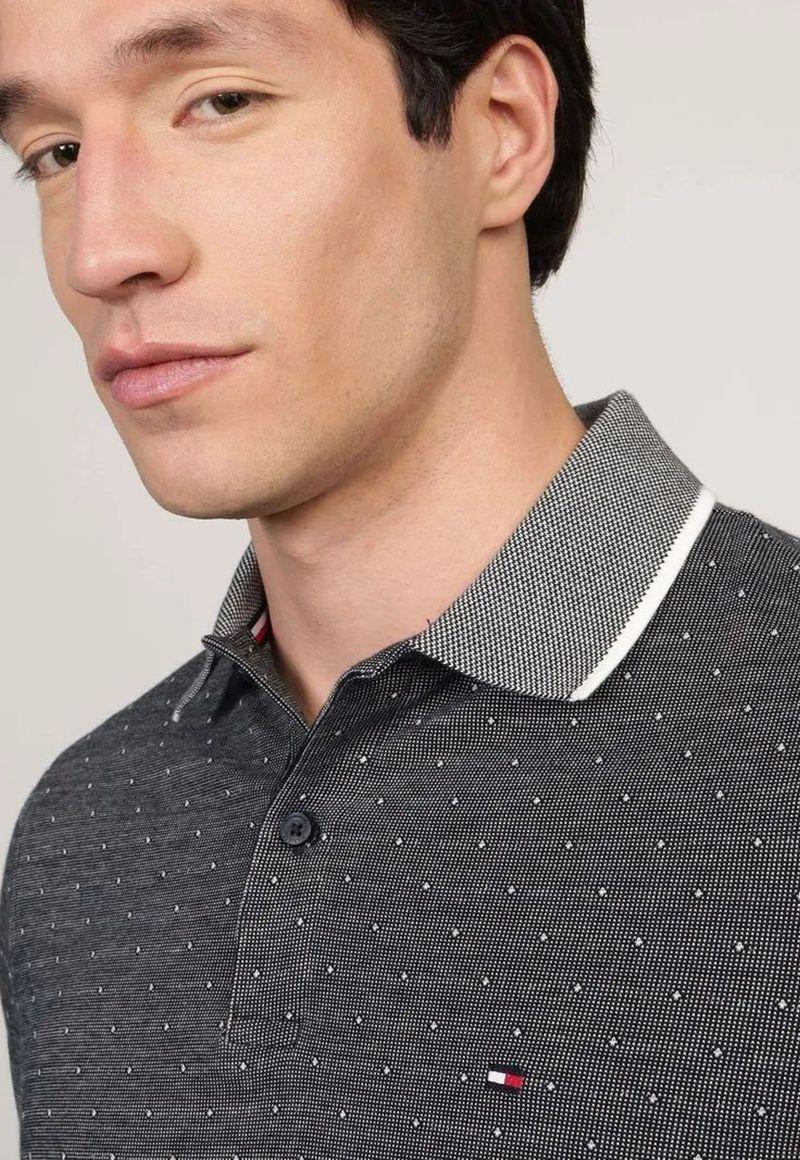 Polo Inter Micropatern Regular Fit Gris Tommy Hilfiger-3