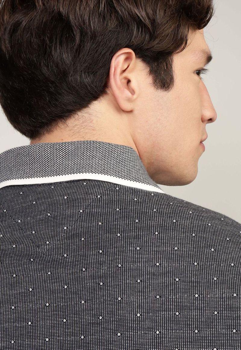 Polo Inter Micropatern Regular Fit Gris Tommy Hilfiger-4