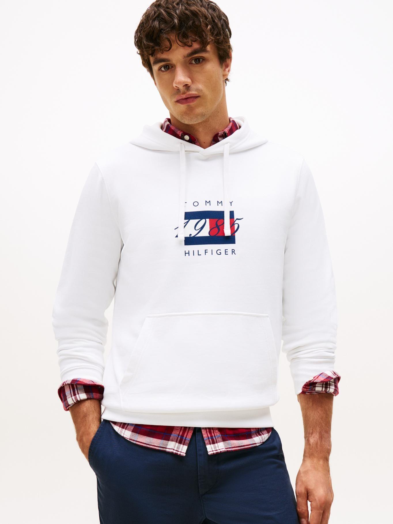 Polerón Hoodie Con Logo Gráfico Blanco Tommy Hilfiger-0