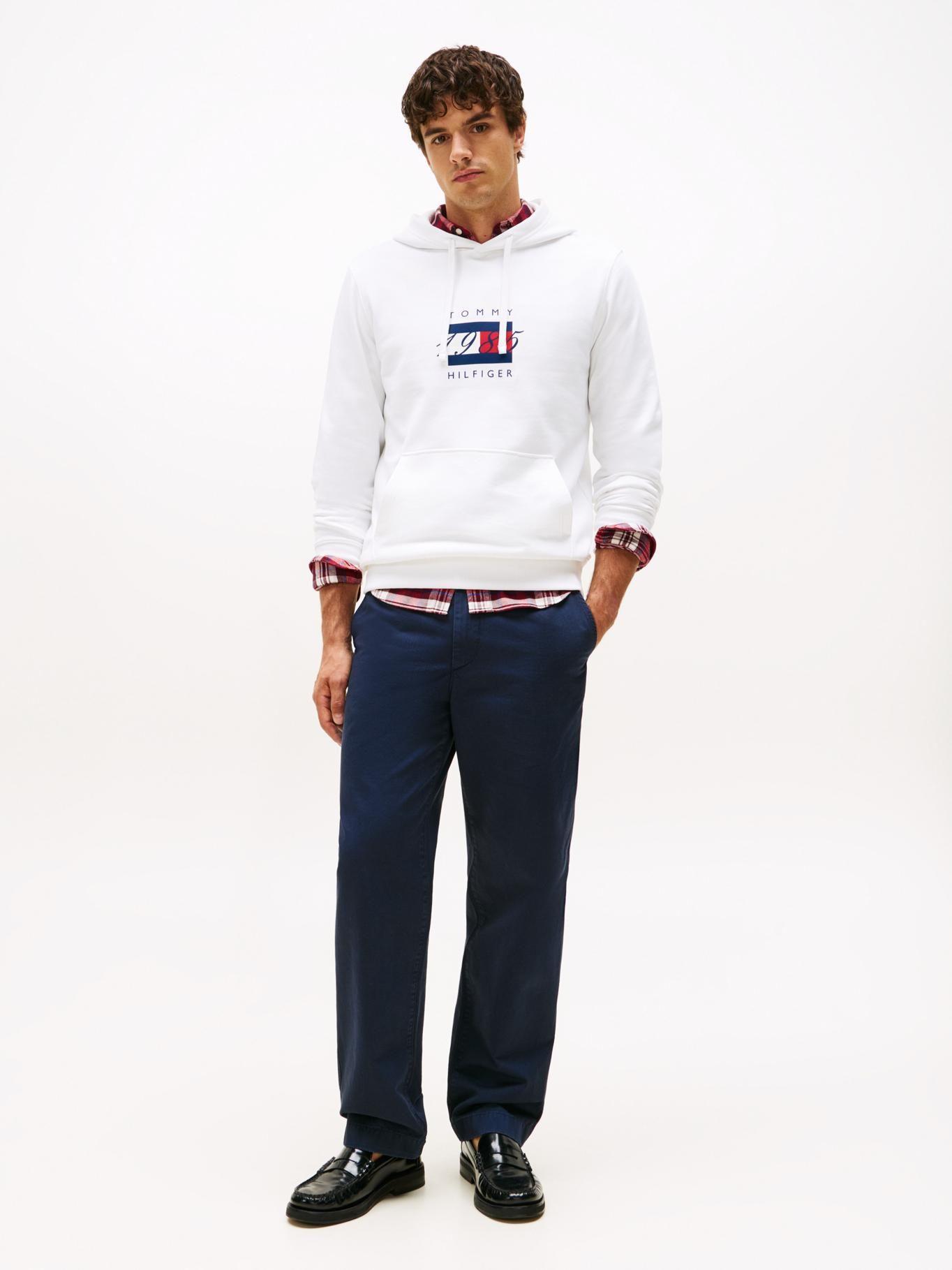Polerón Hoodie Con Logo Gráfico Blanco Tommy Hilfiger-1