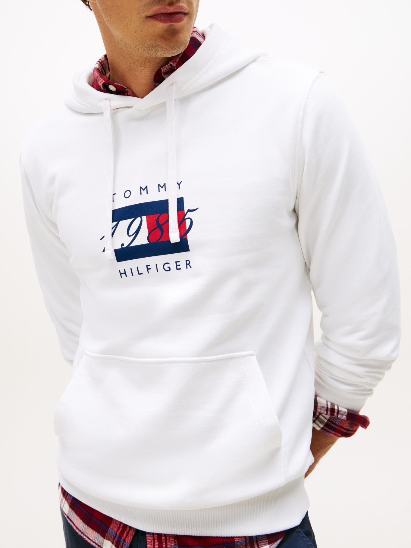 Polerón Hoodie Con Logo Gráfico Blanco Tommy Hilfiger-3