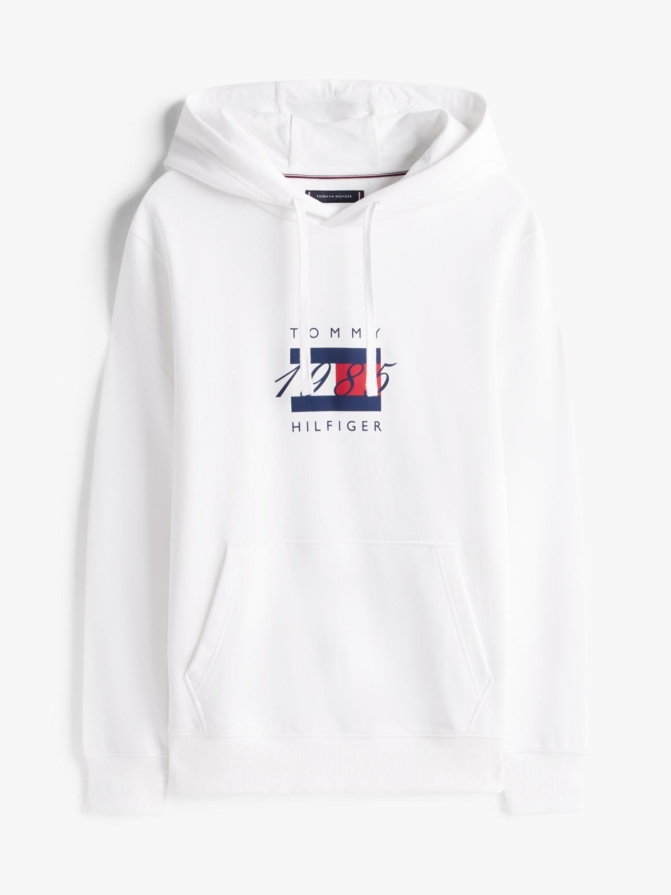 Polerón Hoodie Con Logo Gráfico Blanco Tommy Hilfiger-4