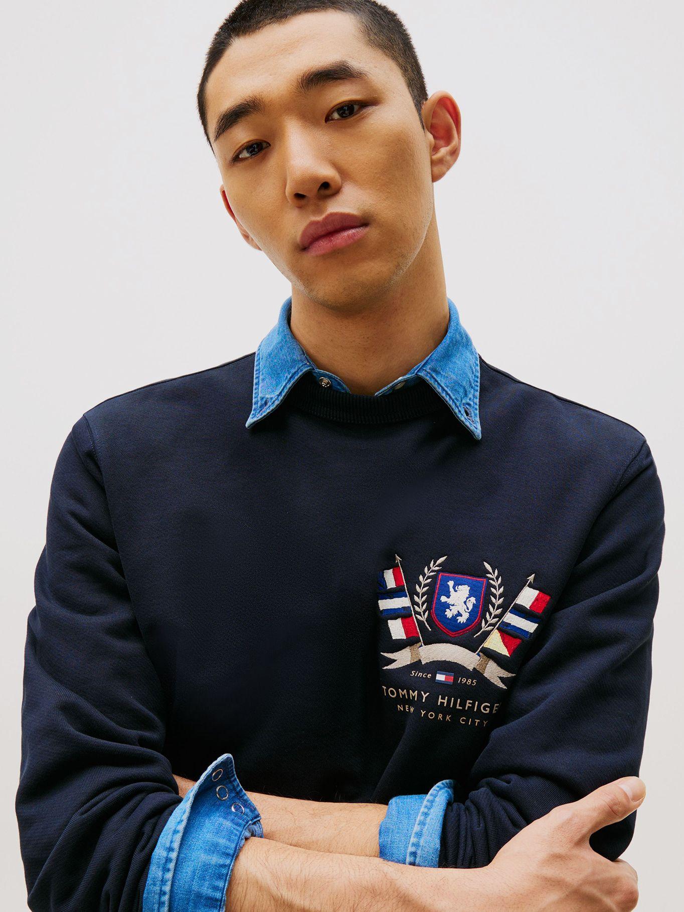 Polerón Color Crest Logo Azul Tommy Hilfiger-3