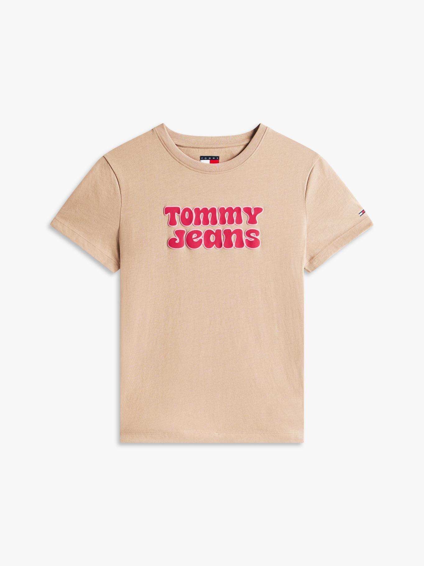Polera Essential Logo Regular Fit Beige Tommy Jeans-4