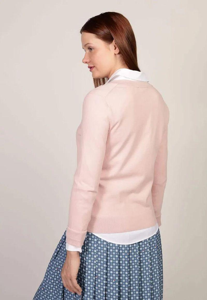 Sweater Solid V-Neck Rosado TQN Tommy Hilfiger-1