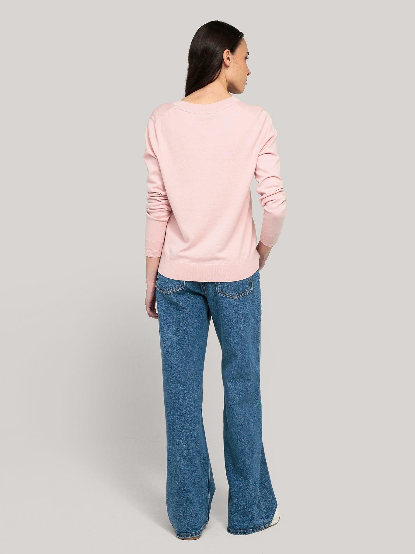 Sweater Solid V-Neck Rosado Tommy Hilfiger-2