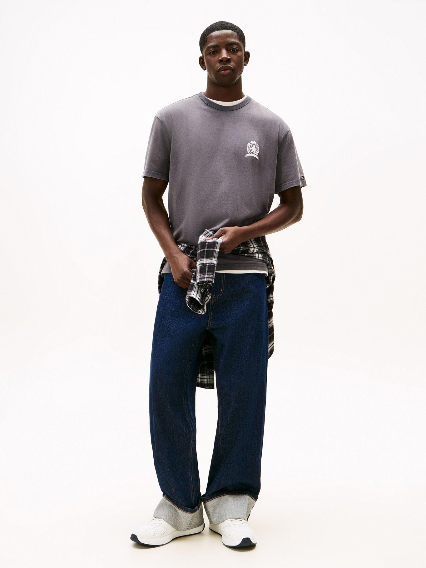 Polera Relaxed  Fit Crest Logo Blanco Tommy Jeans-1