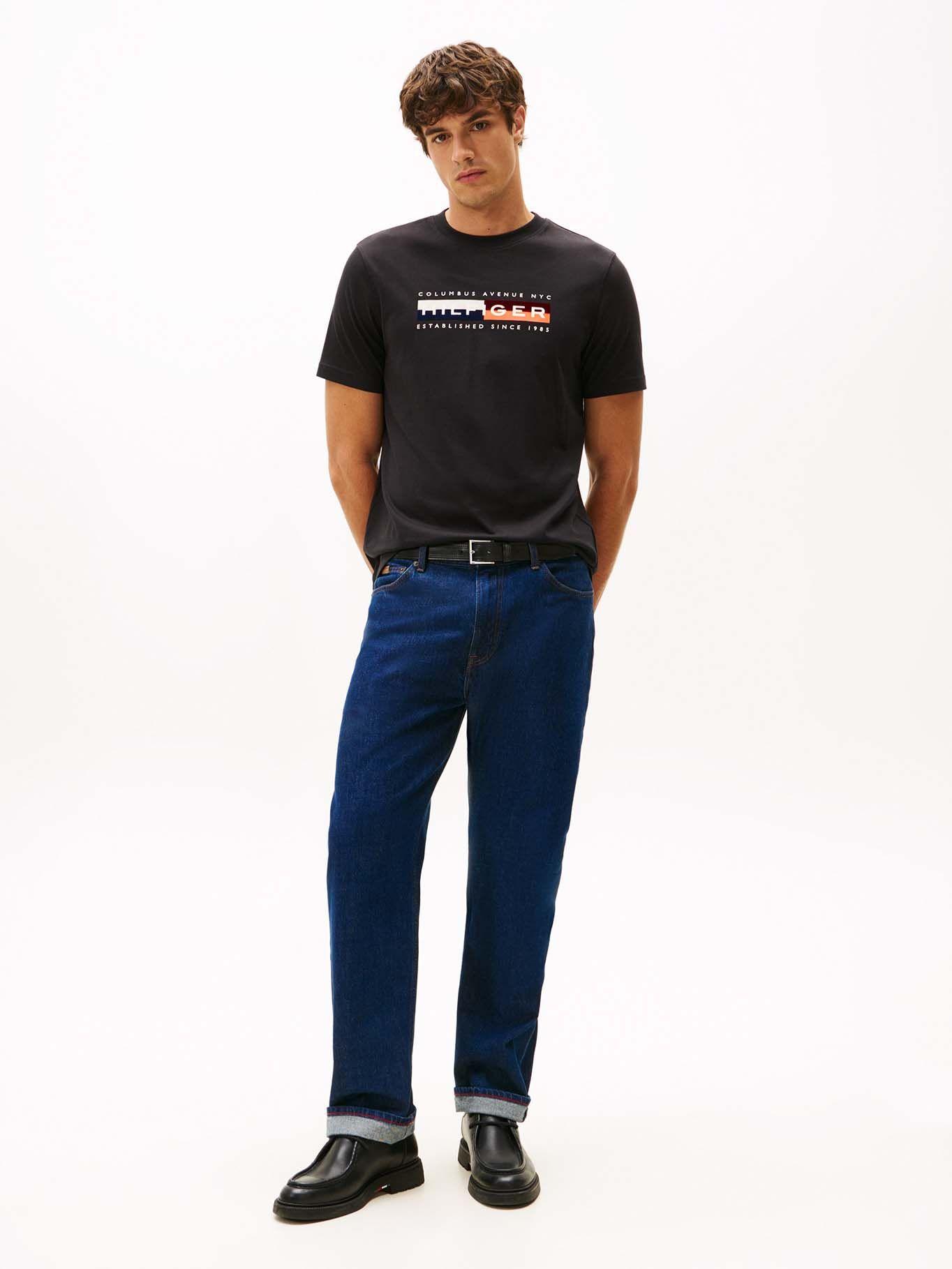 Polera Colour Block Graphic Logo Negro Tommy Hilfiger-1