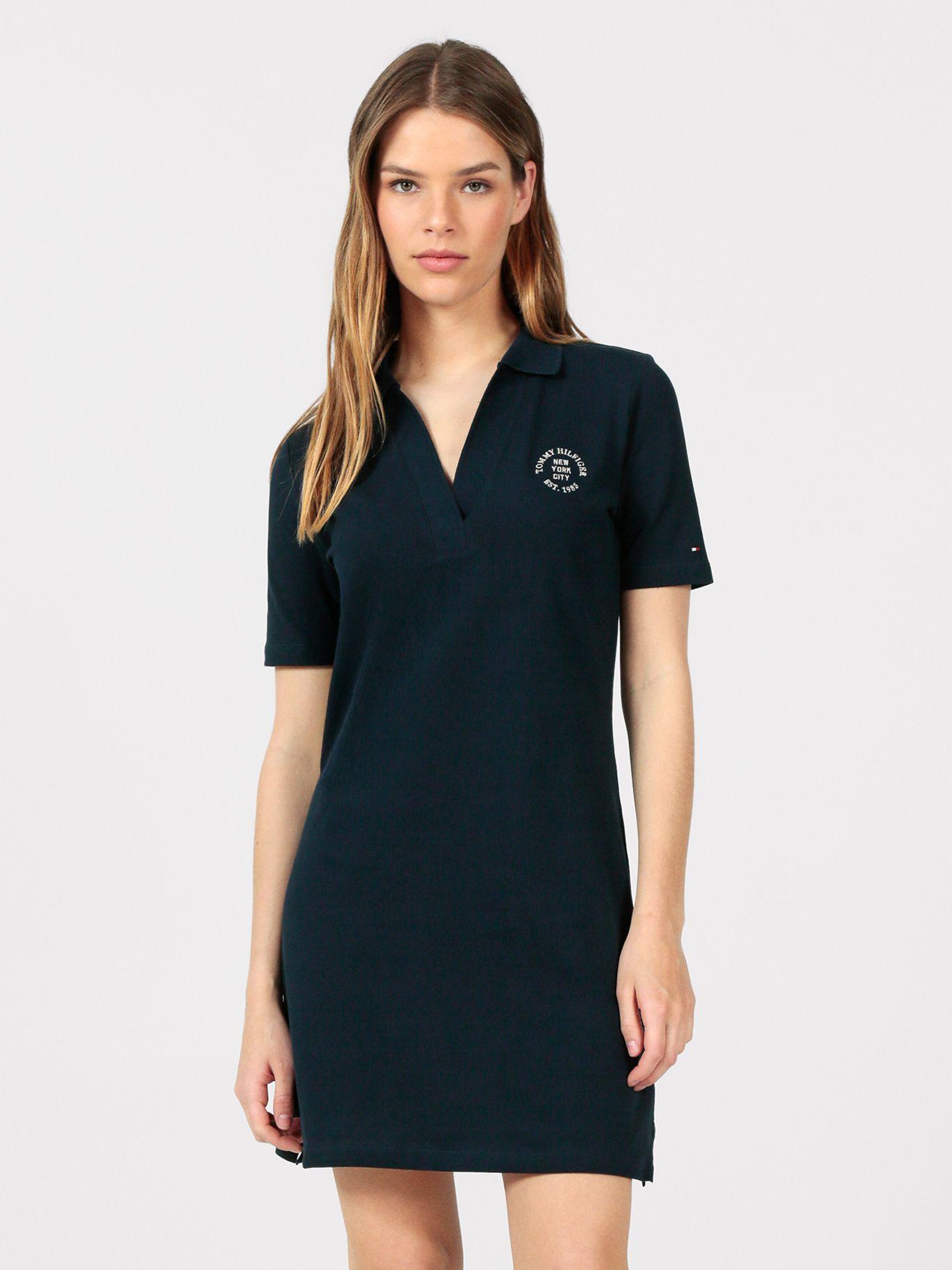 Vestido Polo Con Logo Azul Tommy Hilfiger-0