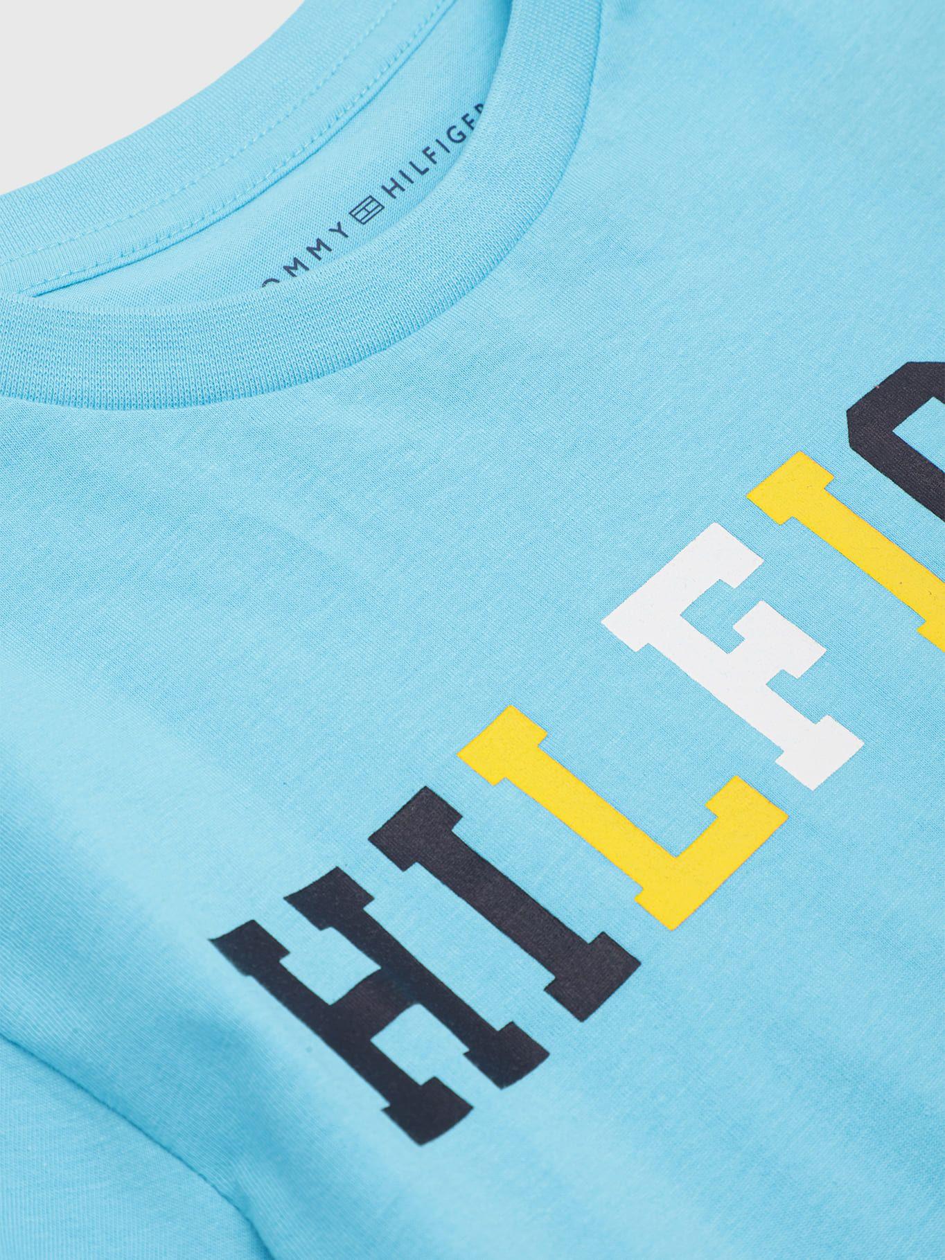 Polera De Niño Logo Multicolor Celeste Tommy Hilfiger-2