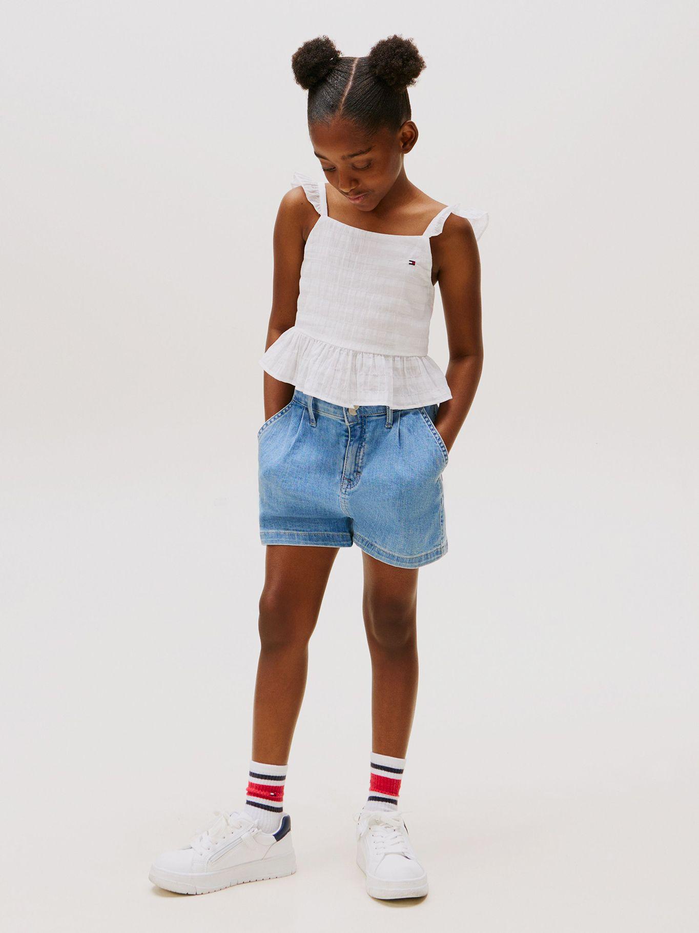Top Texturizado Con Volantes Blanco Tommy Hilfiger-1