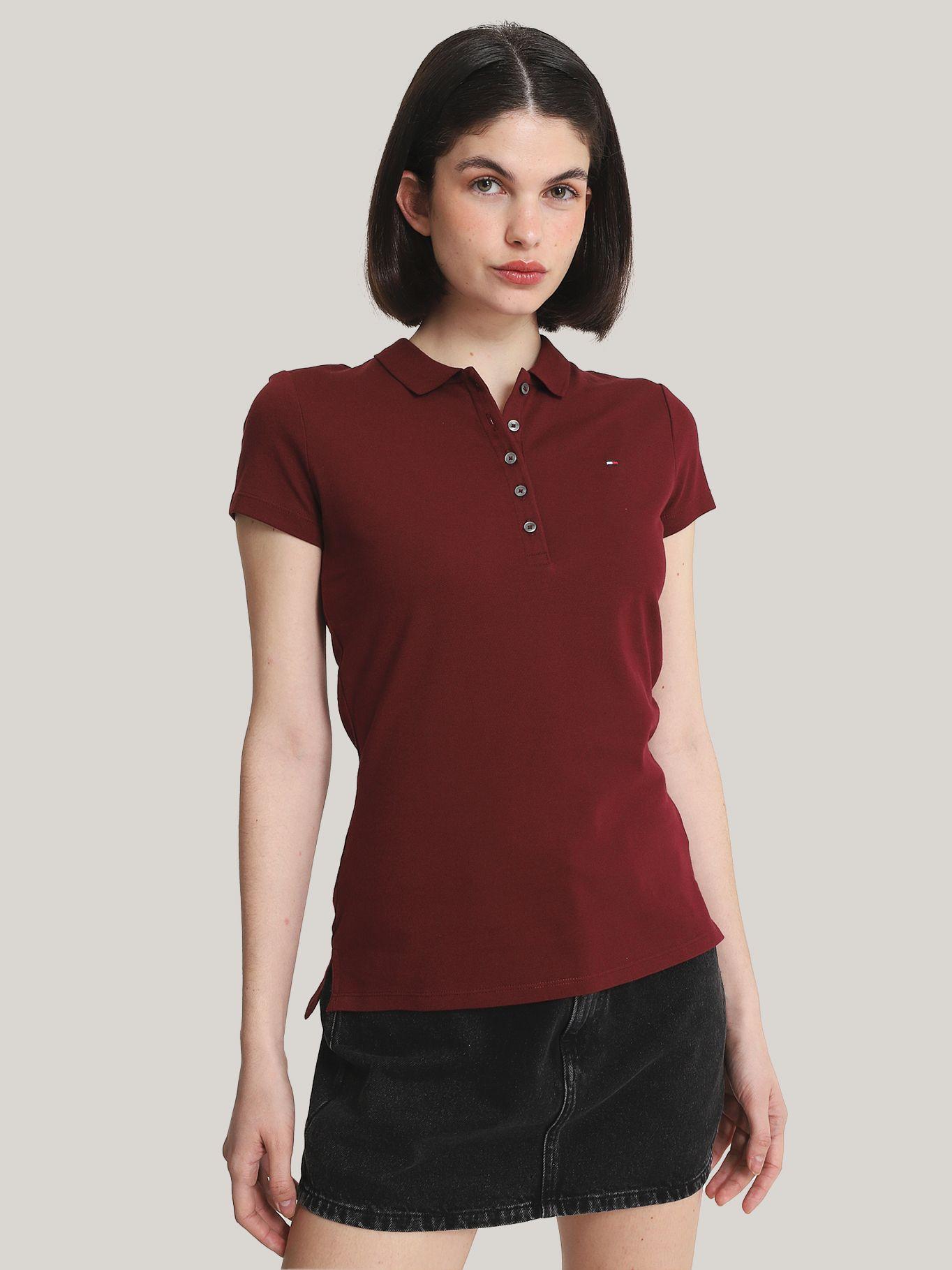 Polo Solid Slim Fit Con 5 Botones Burdeo Tommy Hilfiger-0