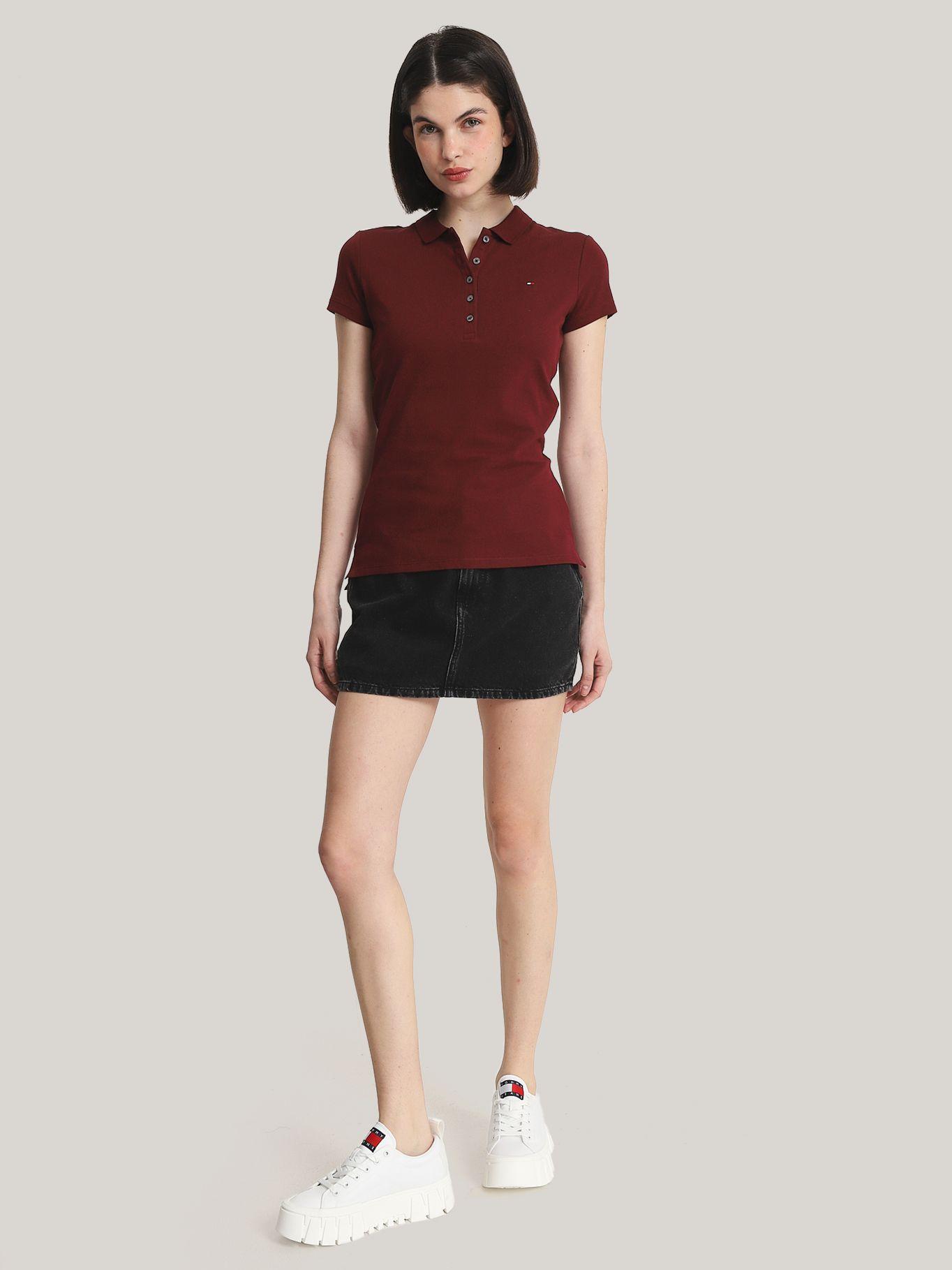 Polo Solid Slim Fit Con 5 Botones Burdeo Tommy Hilfiger-1