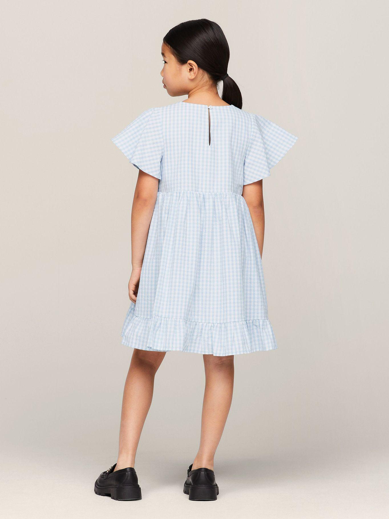 Vestido A De Cuadros Vichy Celeste Tommy Hilfiger-1