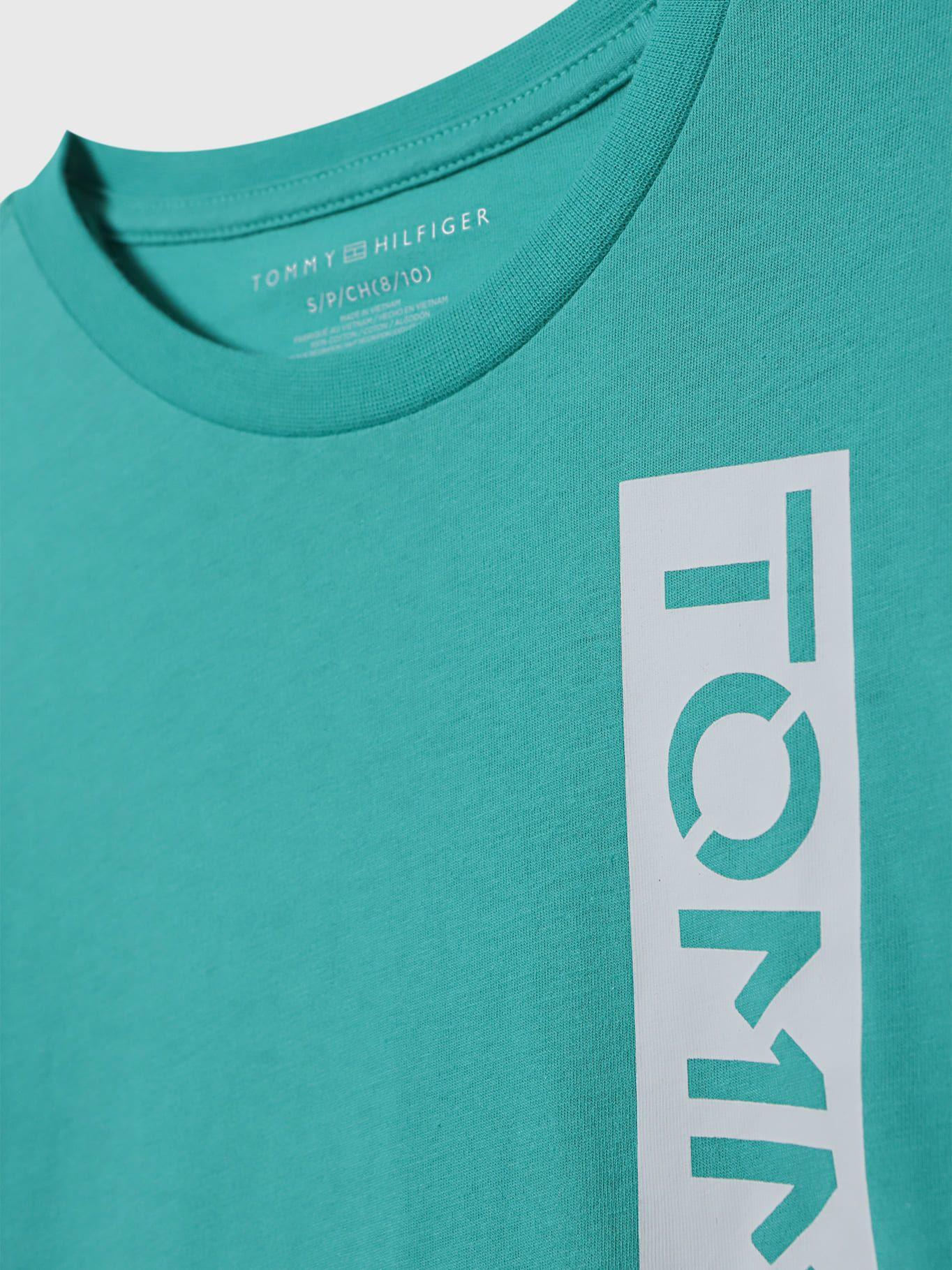 Polera Con Logo Vertical Verde Tommy Hilfiger-3