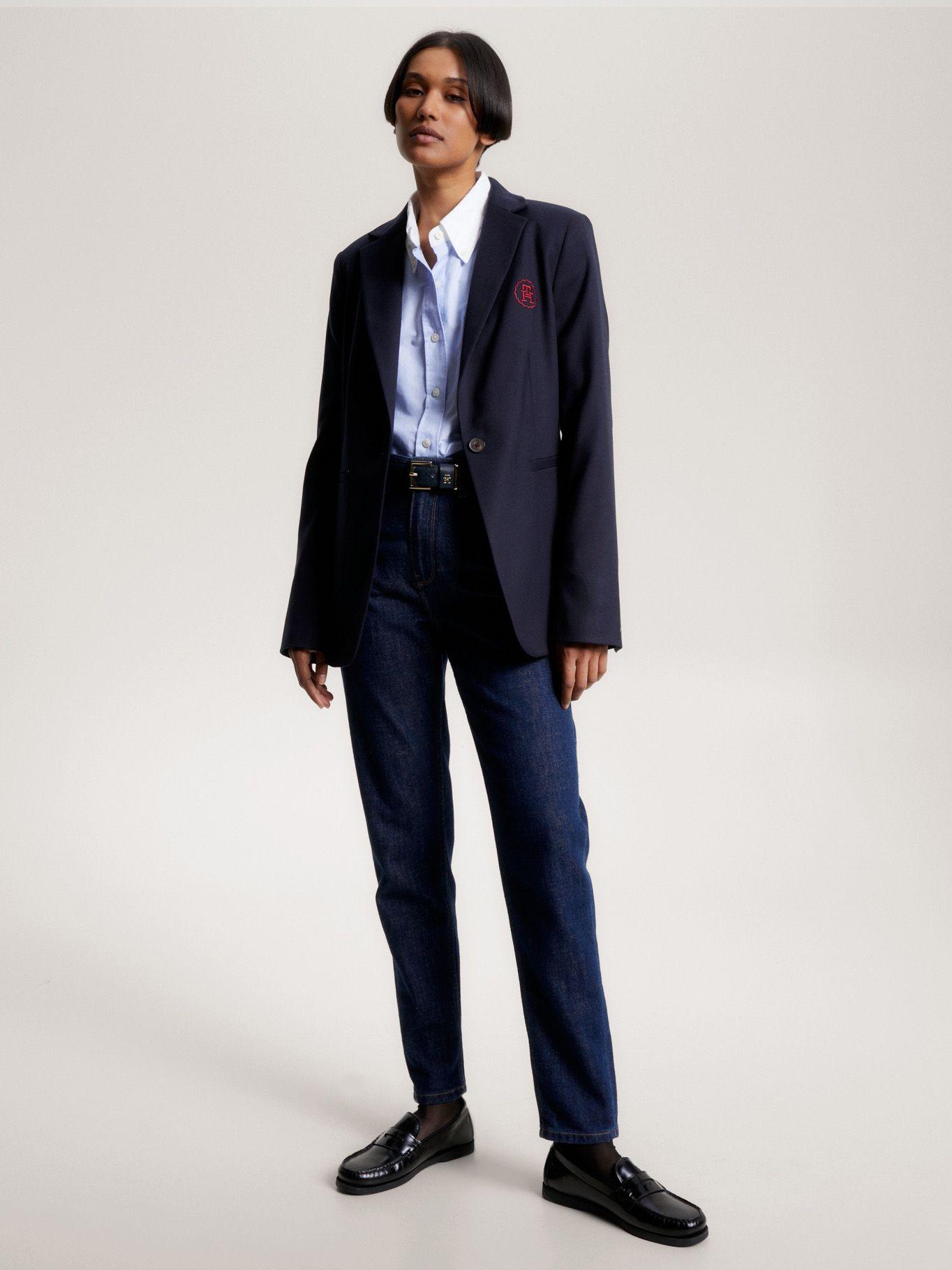 Blazer Monogram Regular Fit Azul Tommy Hilfiger-1