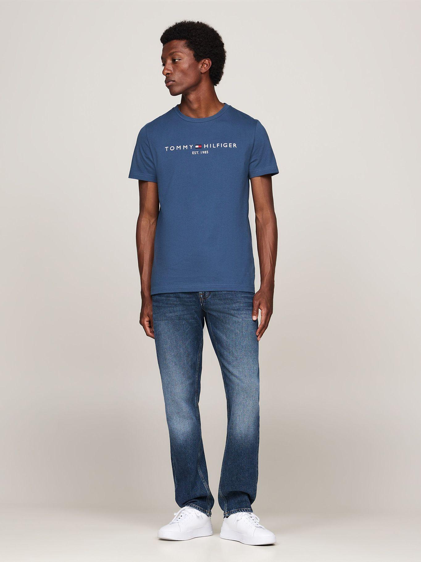 Polera Organic Cotton de Logo Slim Azul Tommy Hilfiger-1