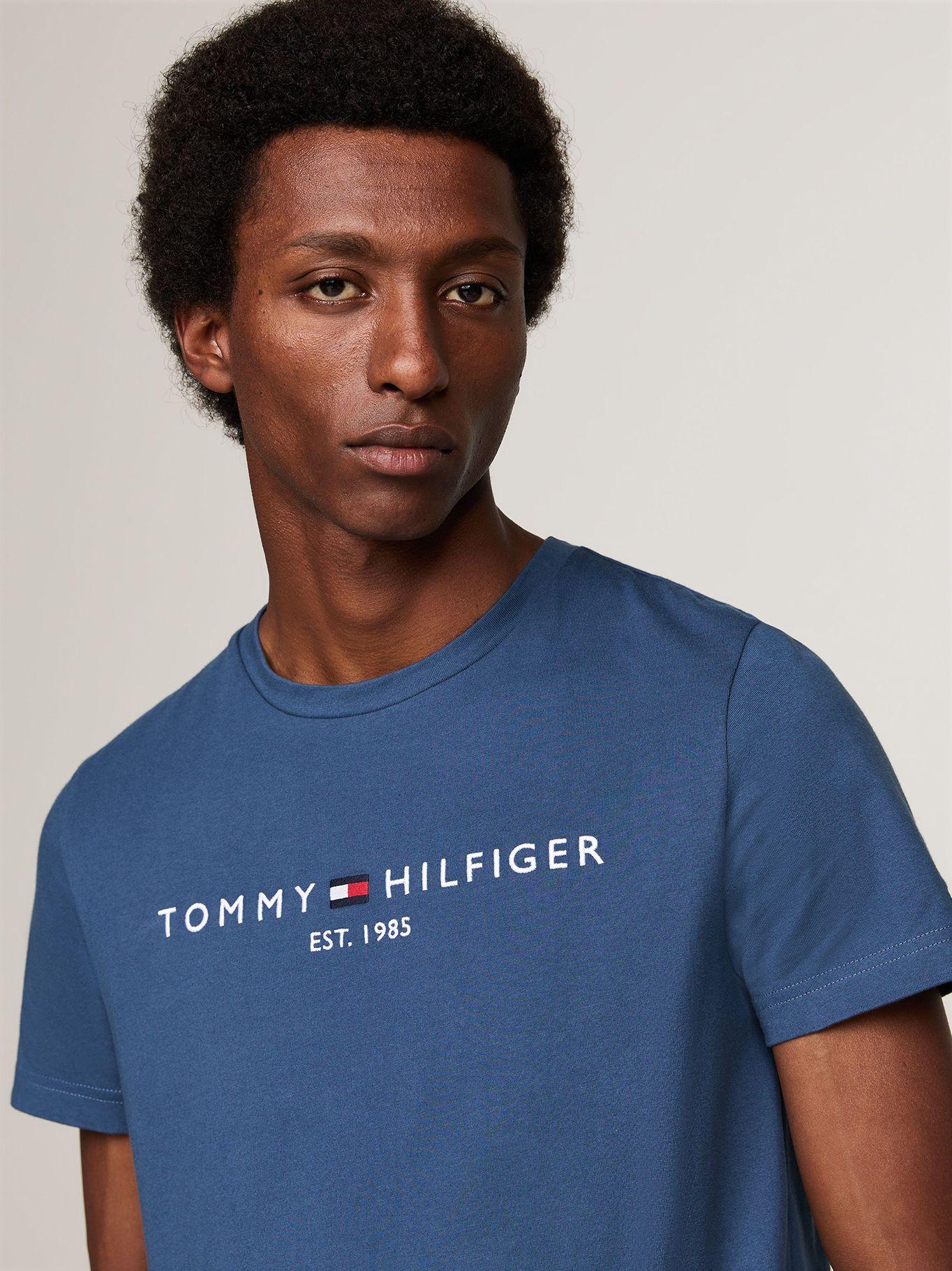 Polera Organic Cotton de Logo Slim Azul Tommy Hilfiger-3