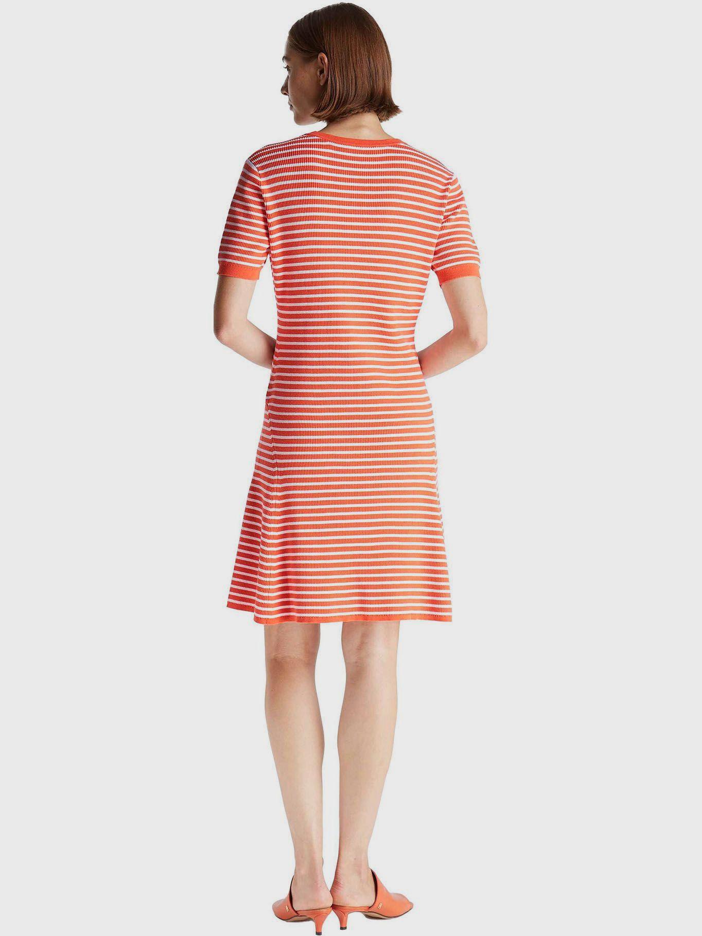 Vestido De Rayas Con Logo Naranjo Tommy Hilfiger-1