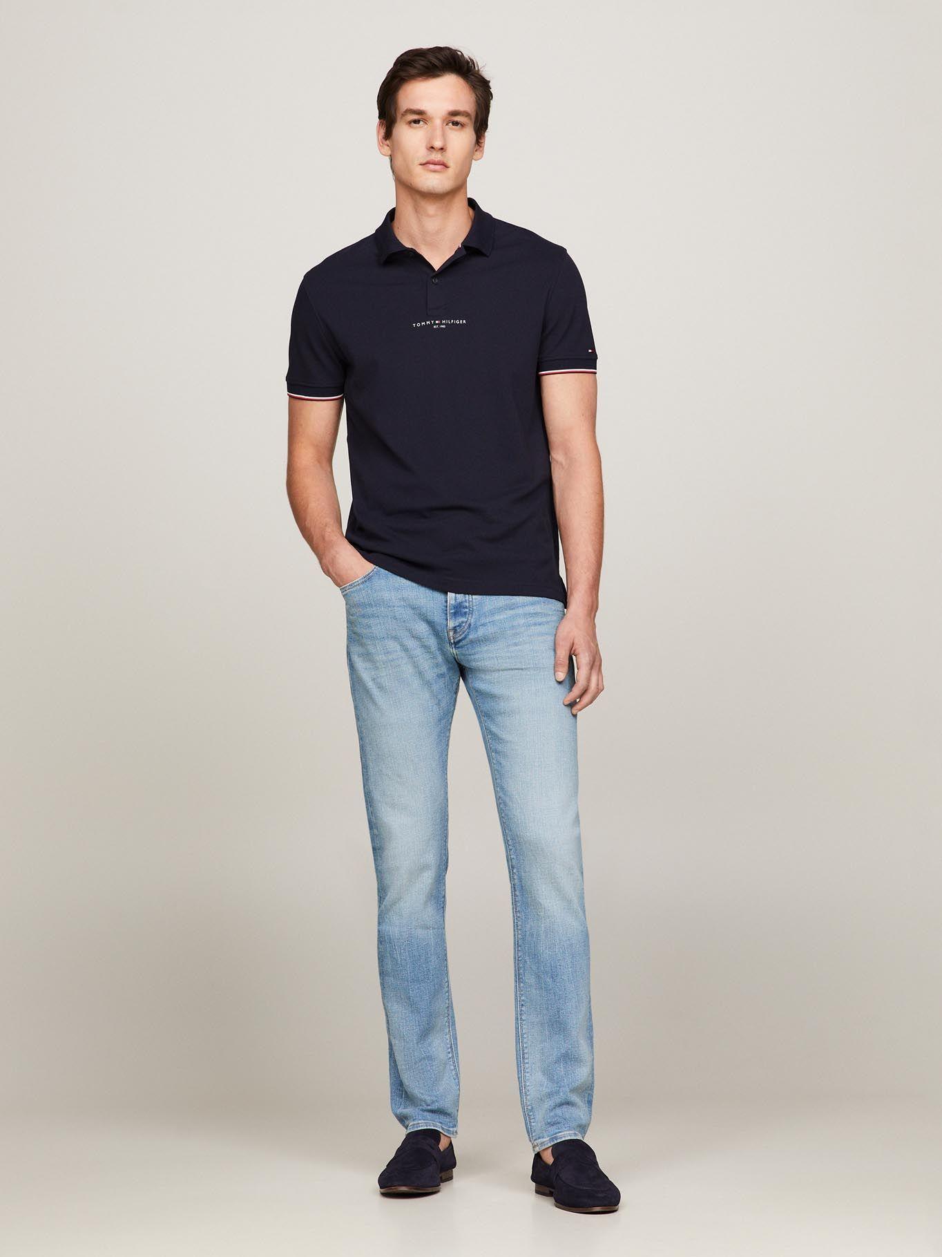 Polo Con Mangas Ribeteadas Azul Tommy Hilfiger-1