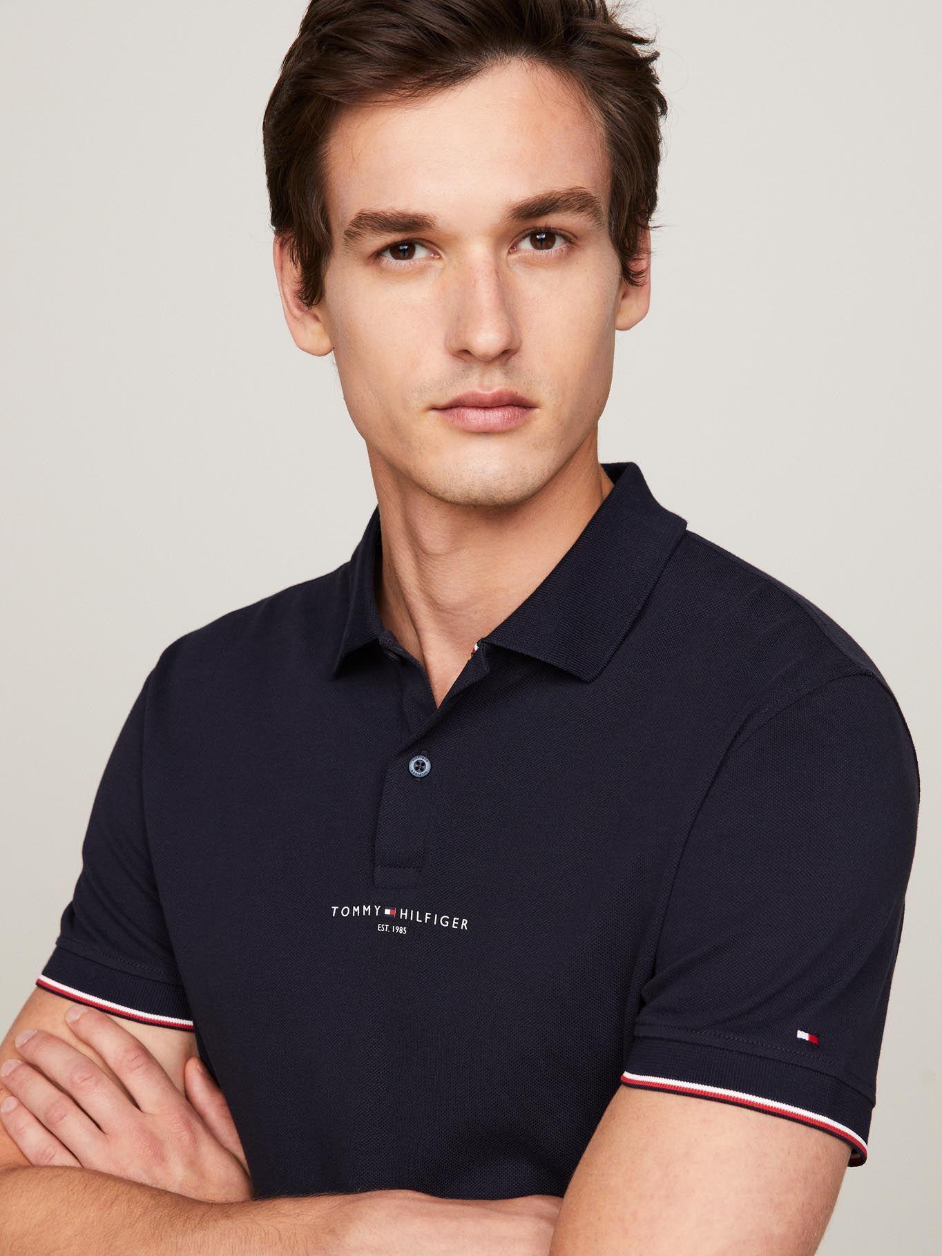Polo Con Mangas Ribeteadas Azul Tommy Hilfiger-3