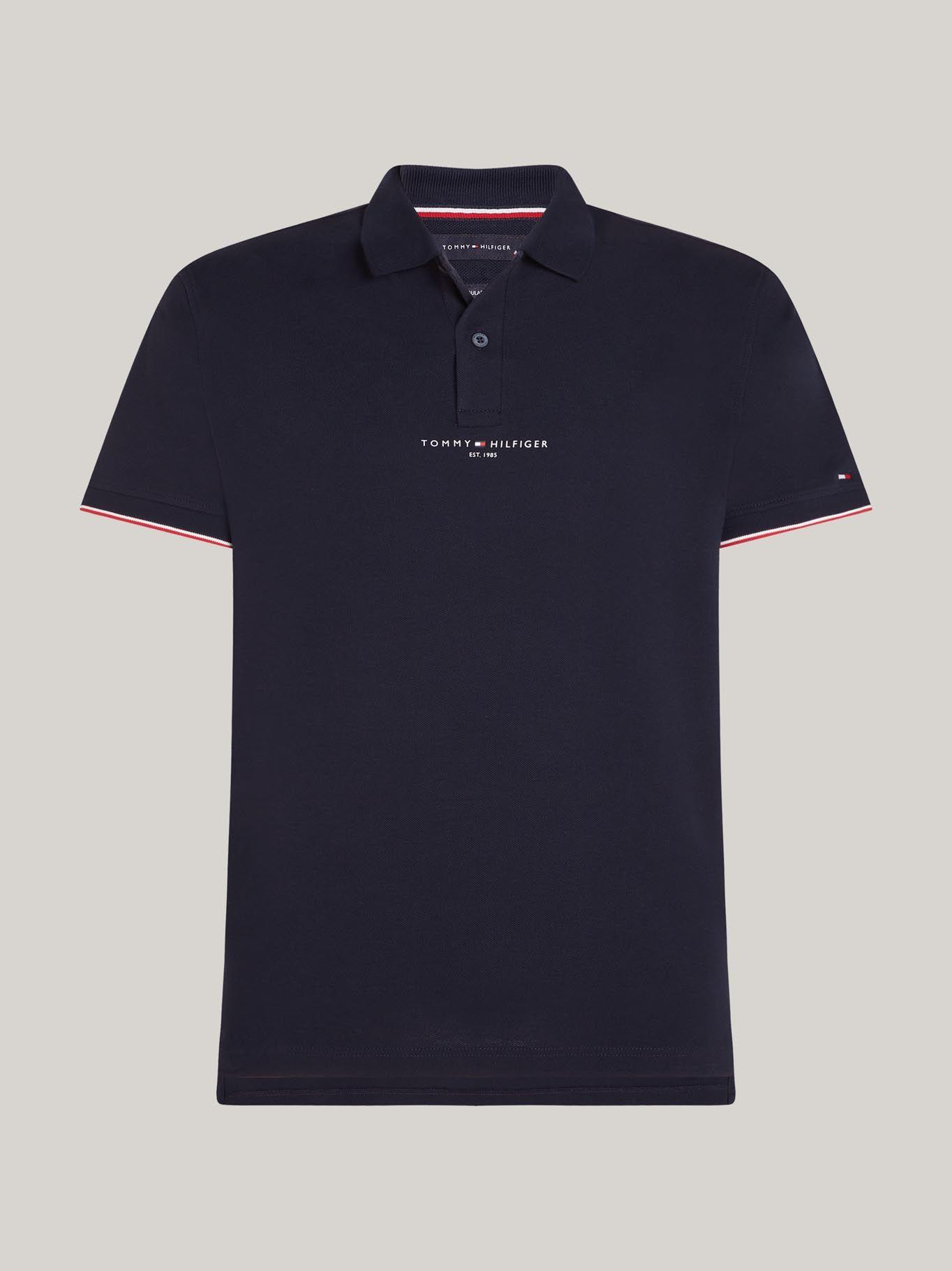 Polo Con Mangas Ribeteadas Azul Tommy Hilfiger-4