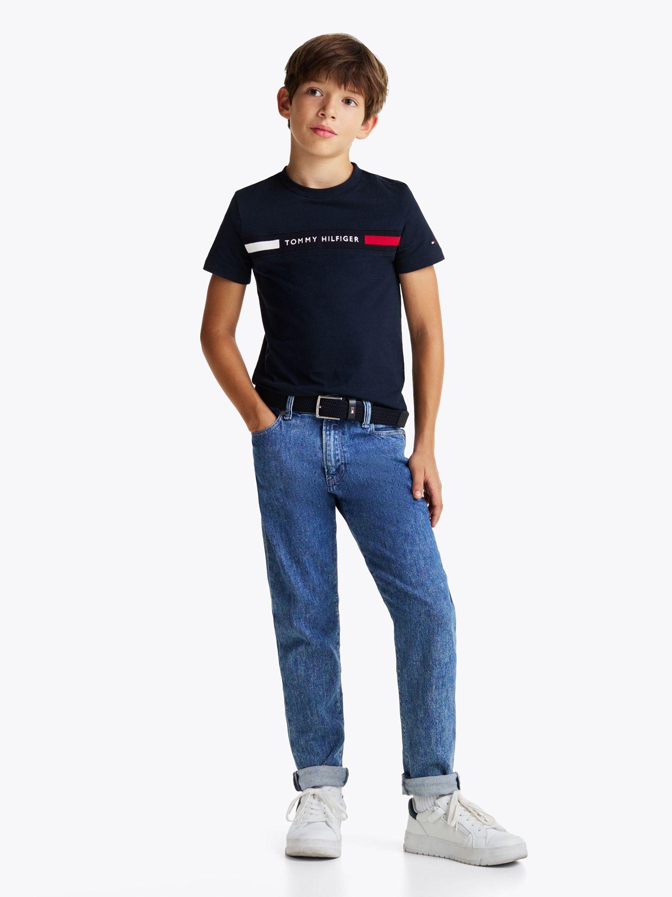 Polera Con Logo Rib Azul Tommy Hilfiger-1