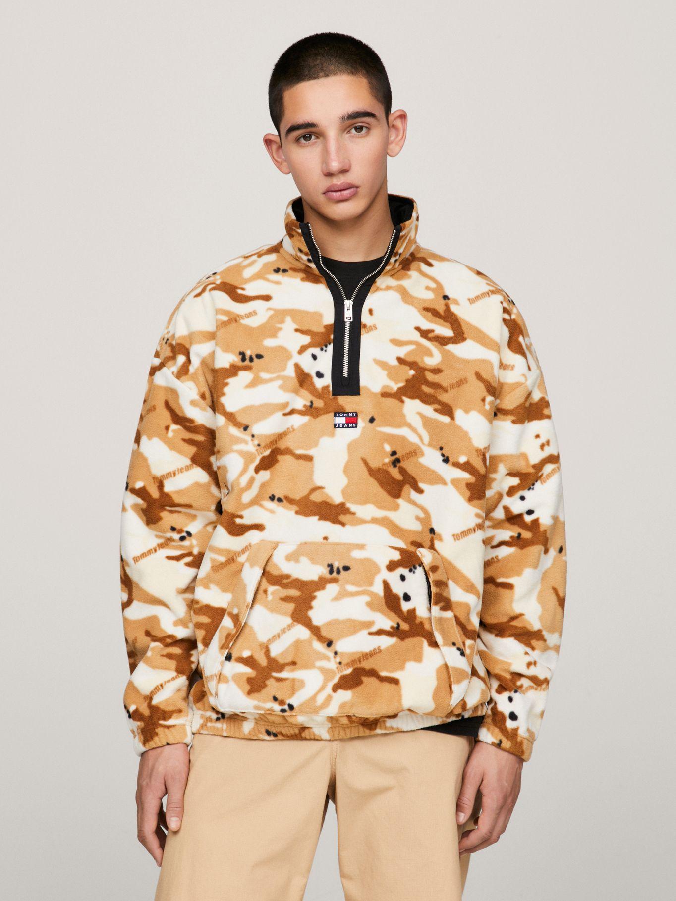 Polerón Oversize Medio Cierre Camo Beige Tommy Jeans-0