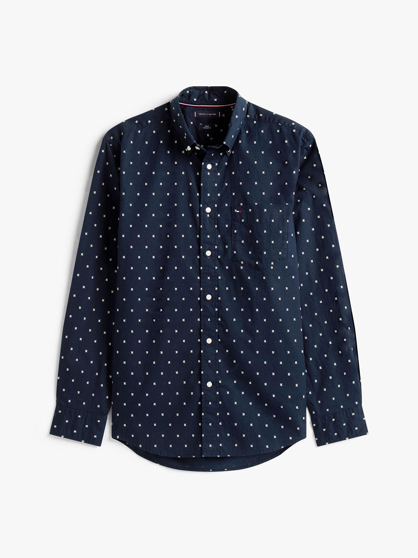 Camisa Small Print Regular Azul Tommy Hilfiger-4
