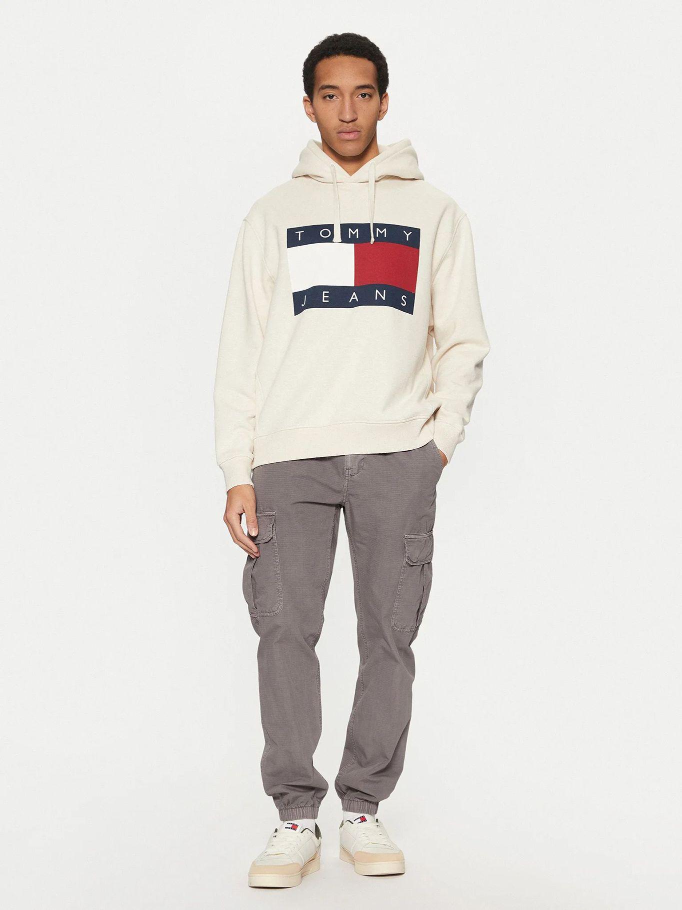 Polerón Hoodie Relaxed Mélange Logo Beige Tommy Jeans-1