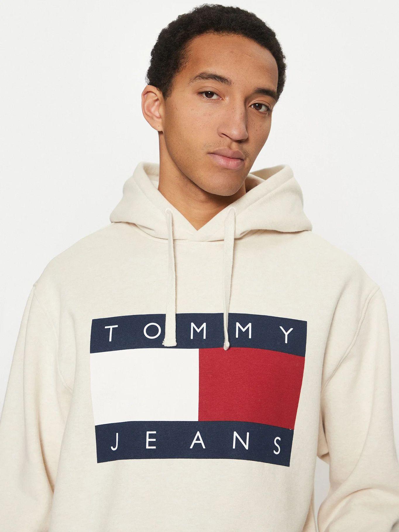 Polerón Hoodie Relaxed Mélange Logo Beige Tommy Jeans-3