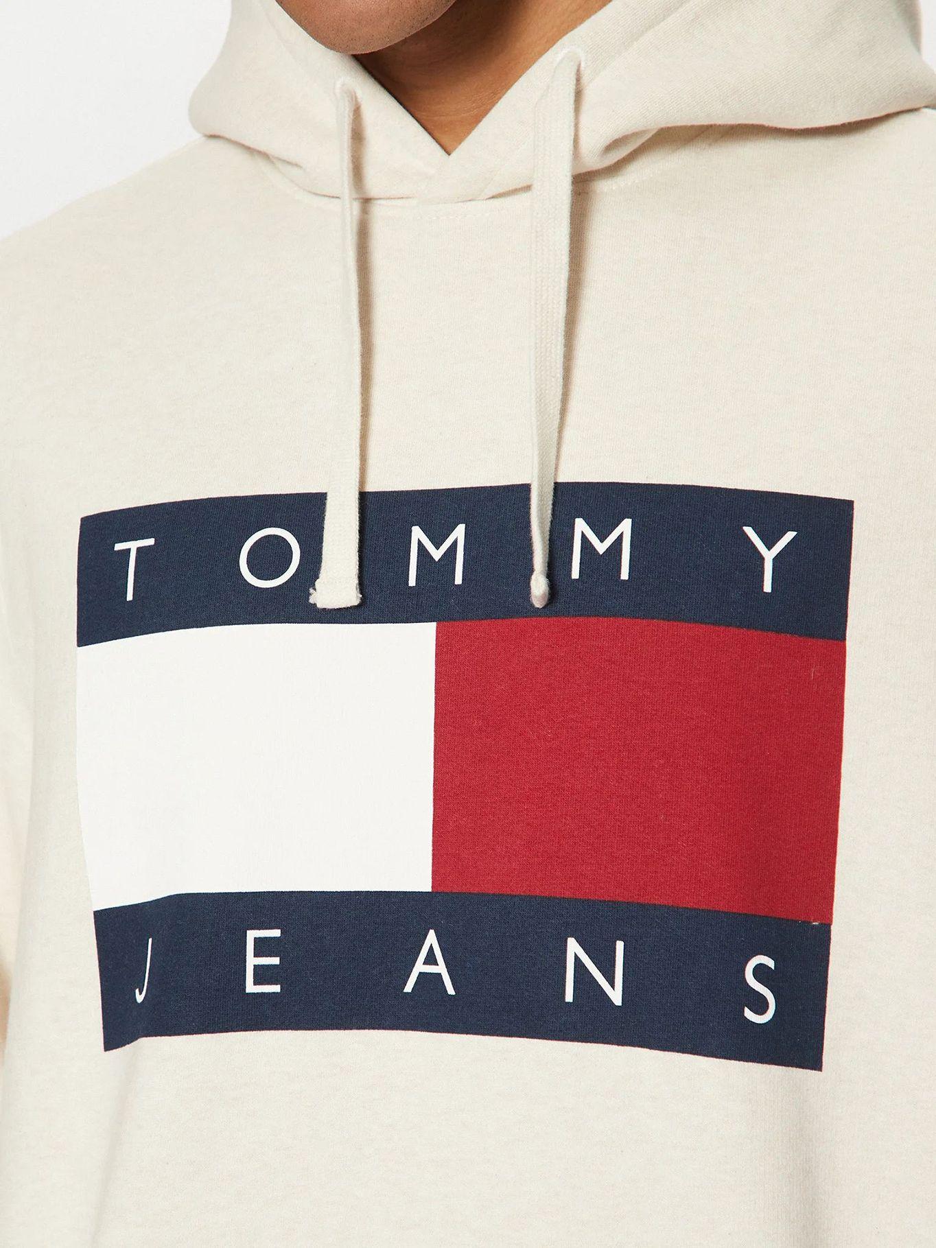 Polerón Hoodie Relaxed Mélange Logo Beige Tommy Jeans-4