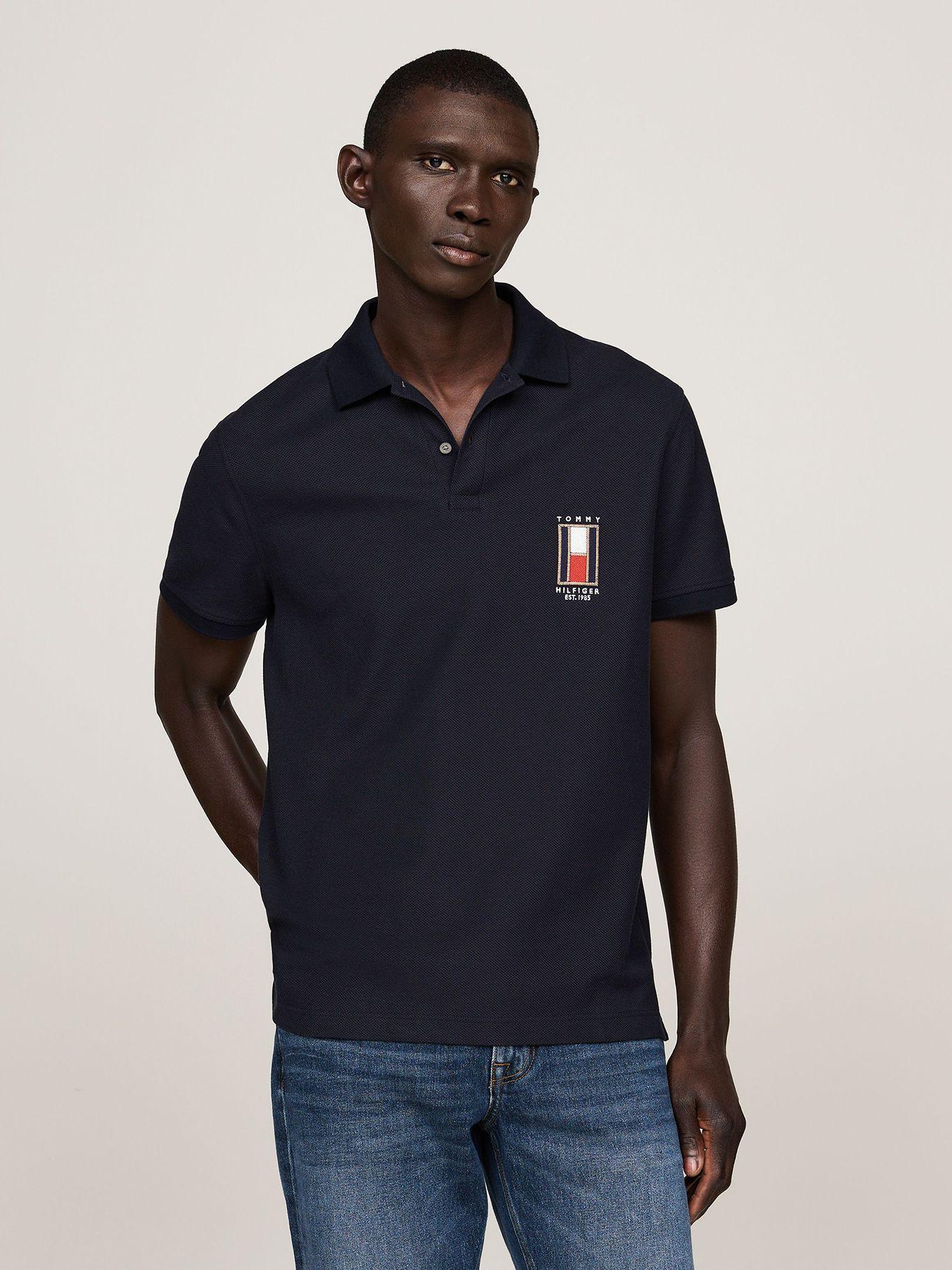 Polo Regular Con Logo Vertical Azul Tommy Hilfiger-0