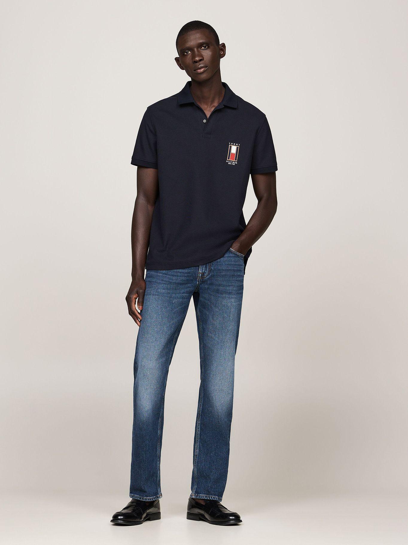 Polo Regular Con Logo Vertical Azul Tommy Hilfiger-1