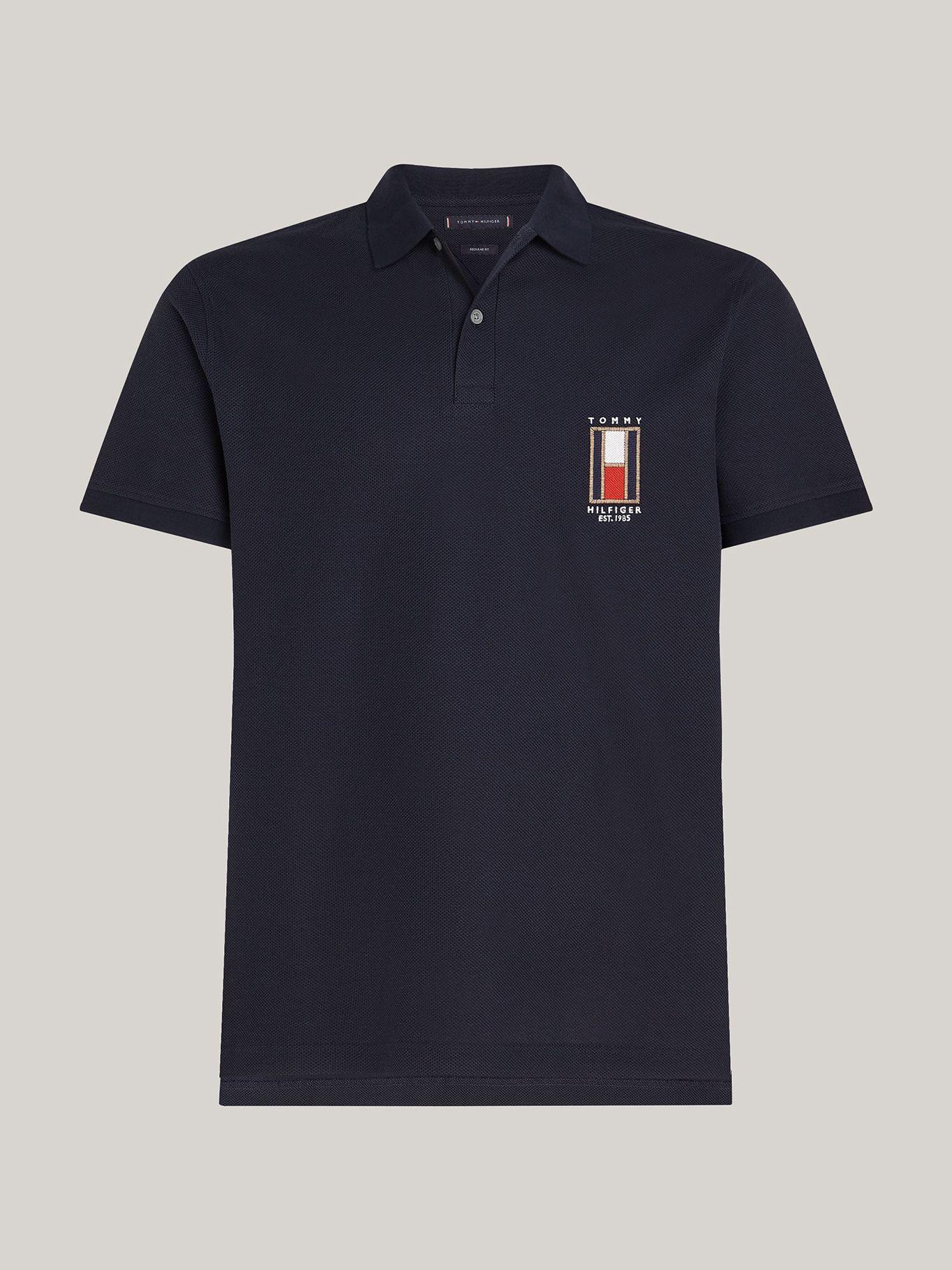 Polo Regular Con Logo Vertical Azul Tommy Hilfiger-4